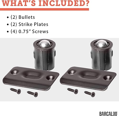 Miniatura 3 de Herrajes para puerta de cierre de bola para armario o gabinete, bronce aceitado, paquete de 2