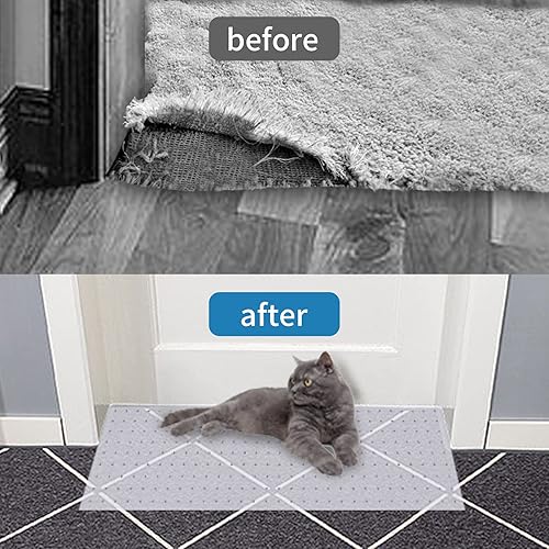Miniatura 7 de Protector de alfombra de gato de 8.2 pies, protector antideslizante para mascotas, tapón de arañazos de alfombra en la puerta