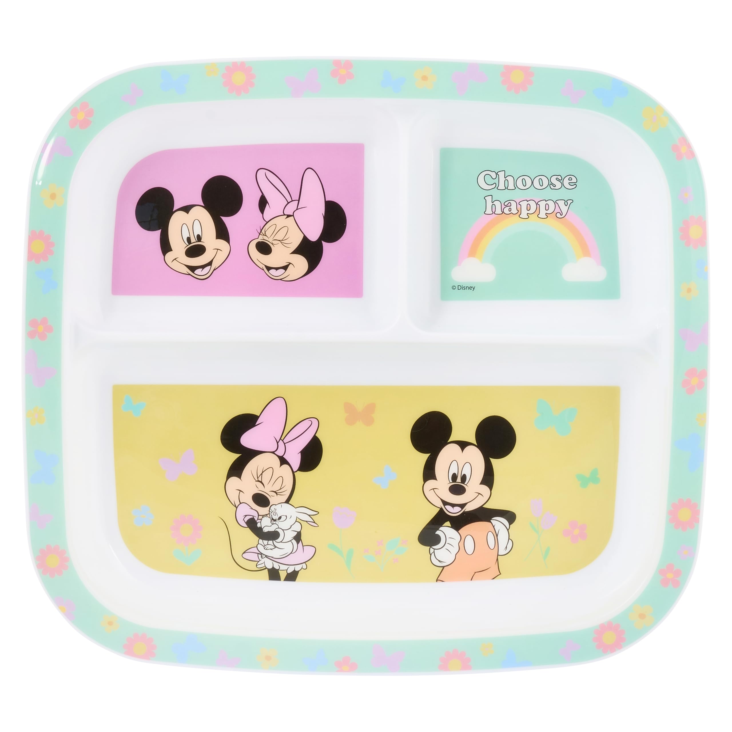 Disney Mickey & Friends 3-Section Children's Divided Plate - BPA-Free, Durable & Colourful Dining for Children, Perfect for Balanced Meals - 36 Months Up
