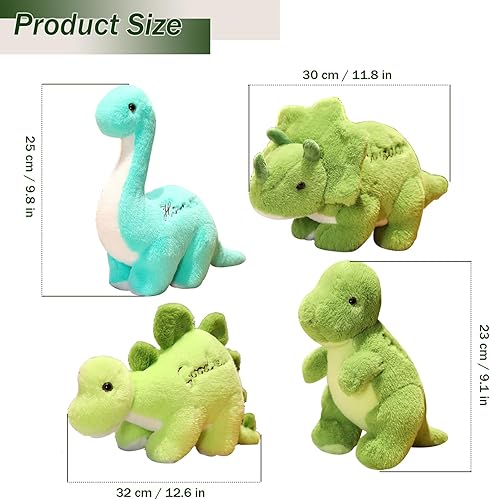 Miniatura 8 de Juguetes de peluche de dinosaurio, figura de peluche de dinosaurio, juguetes de peluche de dinosaurio pequeño y pterosaurio con huevo de dinosaurio