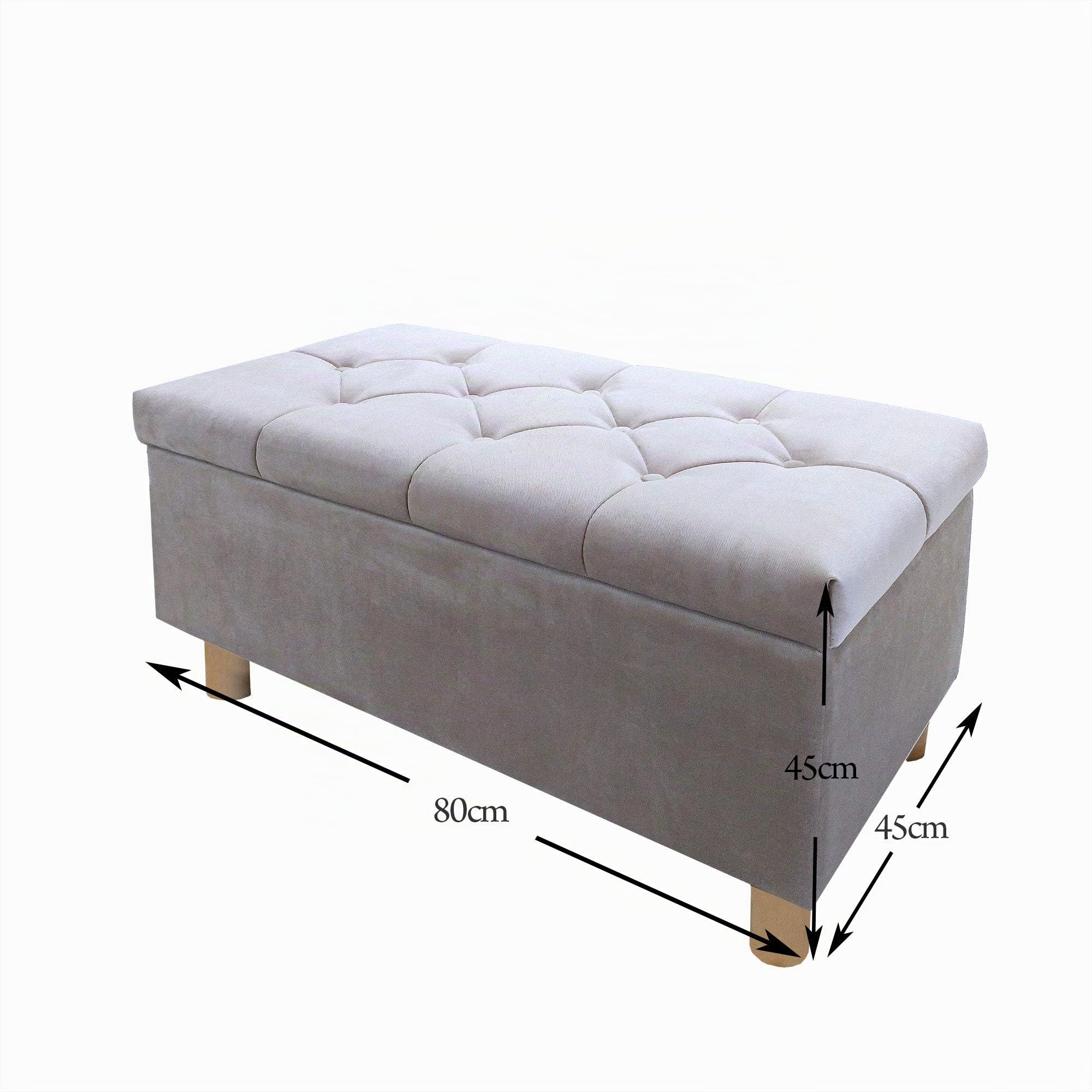 Sitzbank Sitzhocker Sitztruhe mit Stauraum Aufbewahrungsbox (Beige)