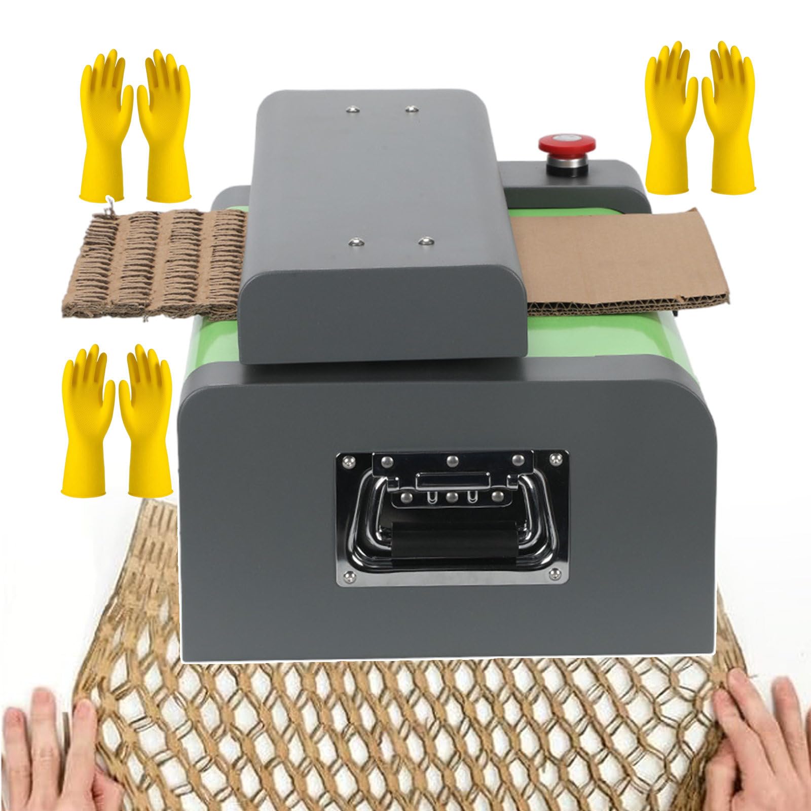 JXYQ Cardboard-Cutting-Shredder-Machine-325mm,-Corrugated-Box-Expansion-Cutting-Machine-with-Rotary-Switch-Paper-Scraps-Collecting-Box,for-Warehouses