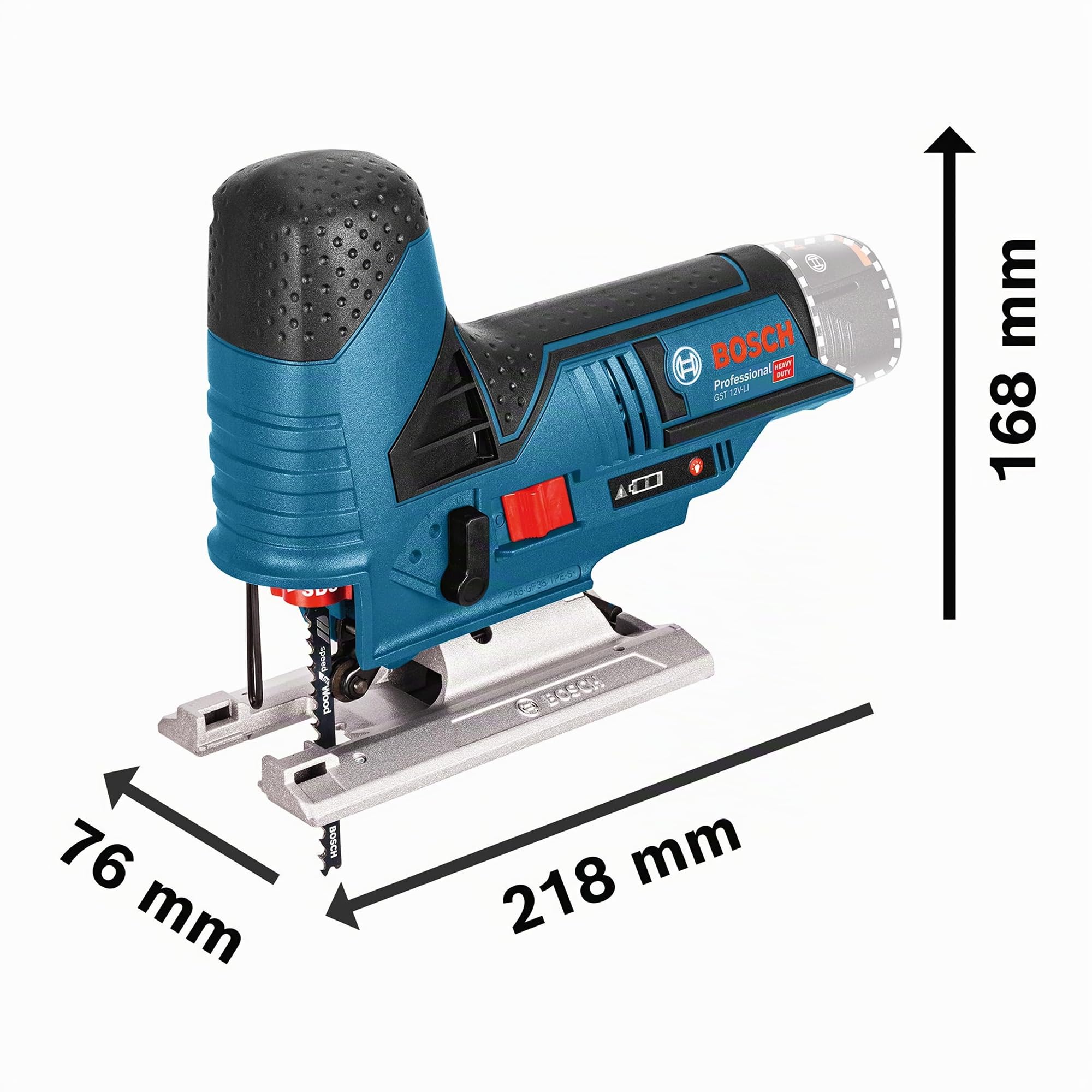 Bosch Professional 0.601.5A1.001 GST 70 Sega Senza Filo, 12 V, Blu, Solo, karton, 10.8 V