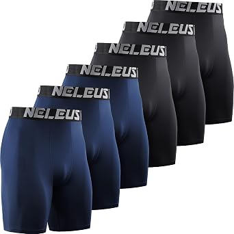 NELEUS 3 or 6 Pack Compression Shorts for Men Spandex Sport Shorts Running Athletic Workout Performance Baselayer Underwear