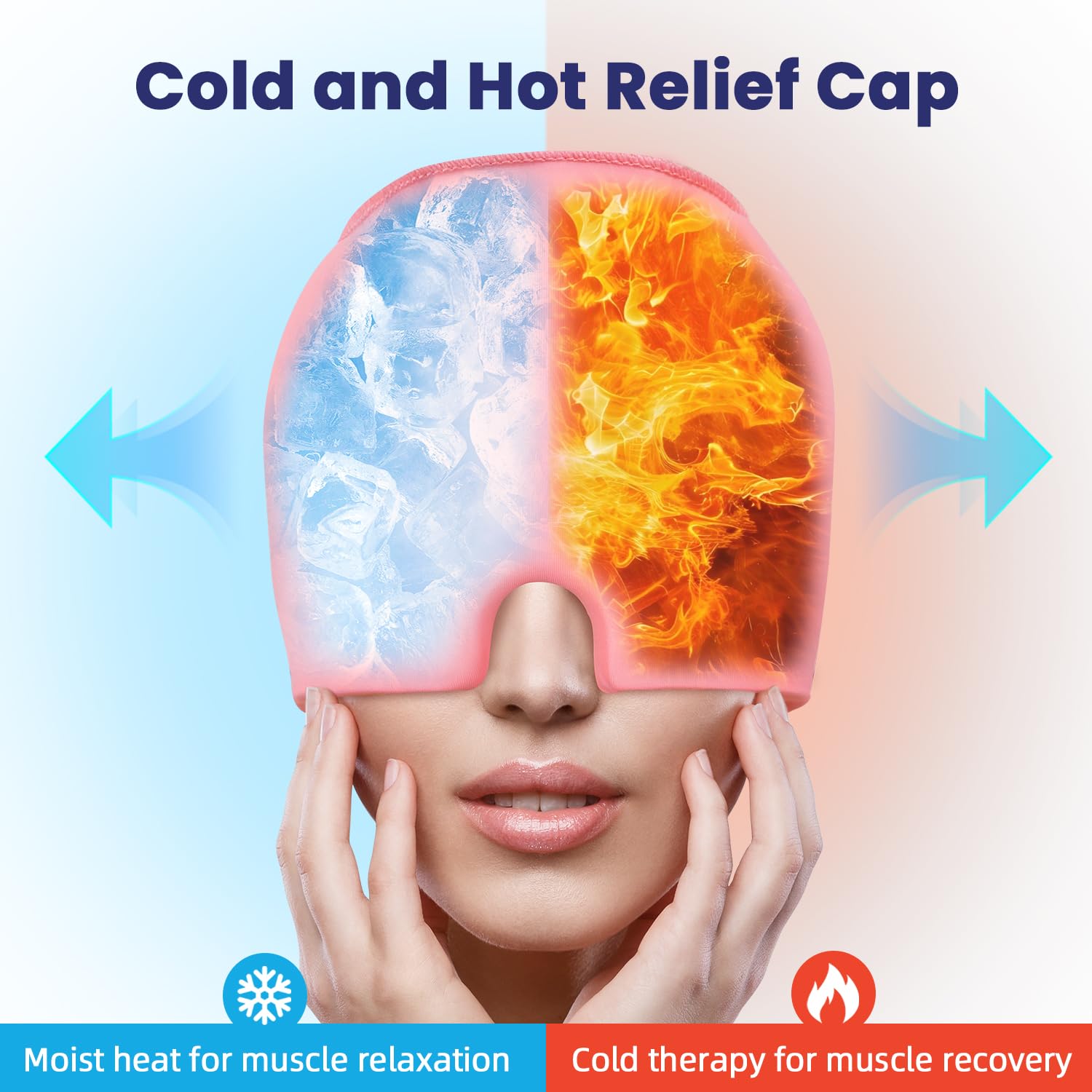 Migraine Headache Relief Cap Head Ice Pack Wrap Cold Cap Hat Gift for Migraines Headache Tension Stress Hangover Cap Ice Beanie Cooling Gel — Amazon image 7