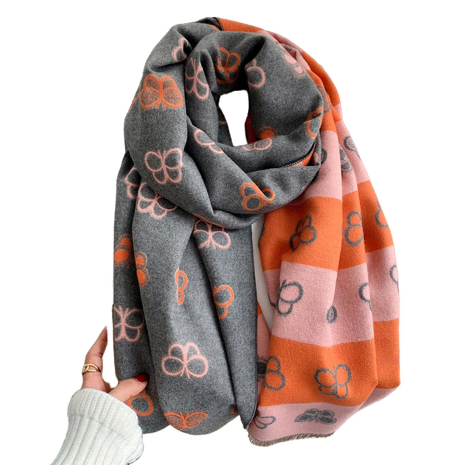 URYYRIT Foulard Écharpe Cachemire Chaude Dames Imprimer Un Châle De Couverture Hivernale Épaisse Et Envelopper Pashmina 180 * 65 Cm Femmes-Wyt157-5