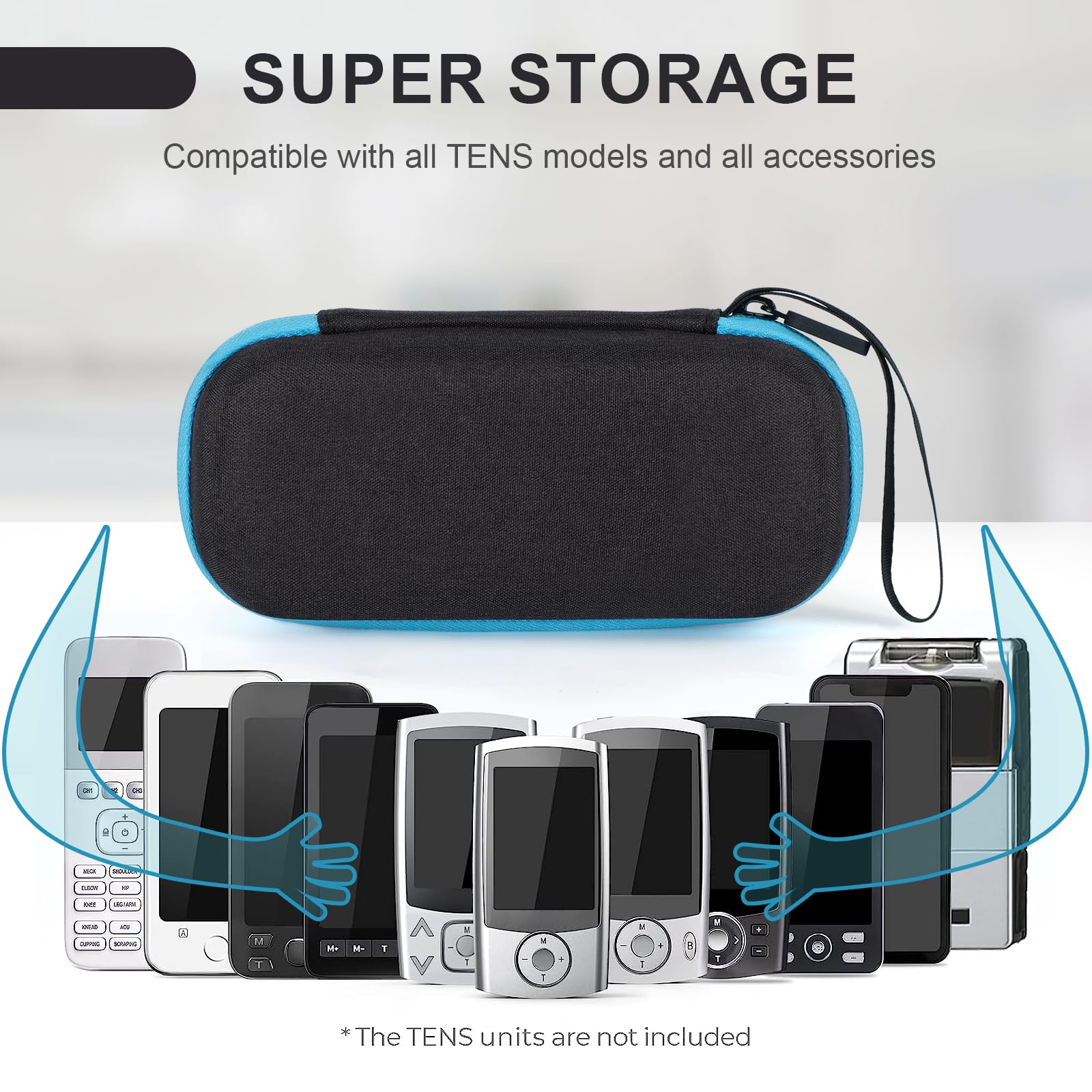 Glamgen Tens Unit Case, TENS Machine Hard EVA Suitcase, Used to Store TENS Devices and Electrode Pads, Compatible with Belifu/AUVON/AVCOO TENS 7000 Machines and Accessories(Case Only) — Amazon image 2