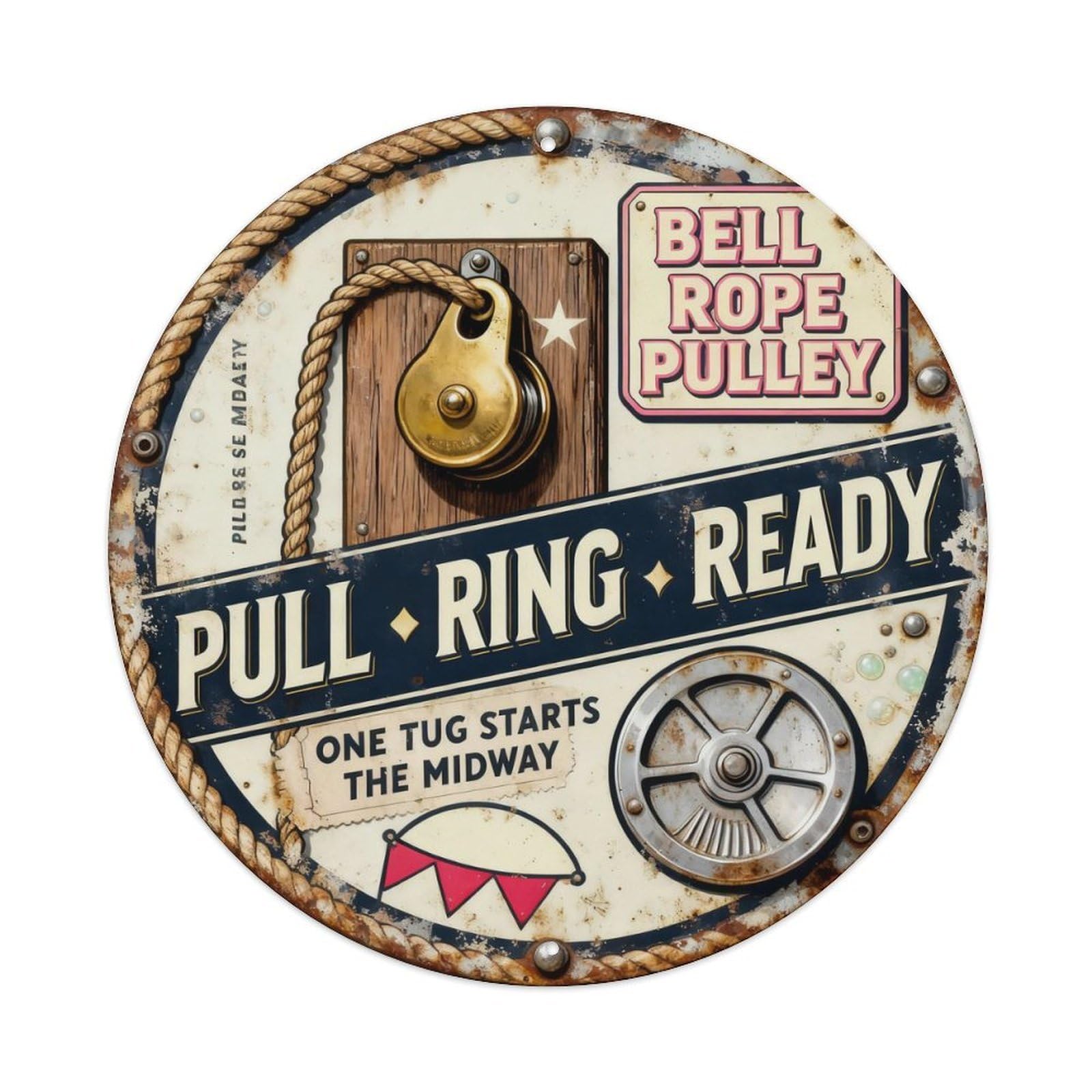 Bell Rope Pulley Sign Metal Tin Sign Plaque