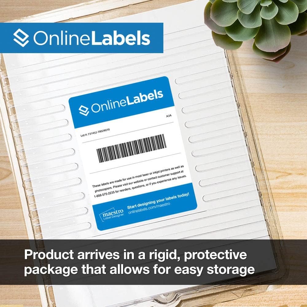2.625 x 1 Clear Gloss Address Labels (Inkjet Printers Only) - Pack of 3,000 Labels, 100 Sheets - OnlineLabels