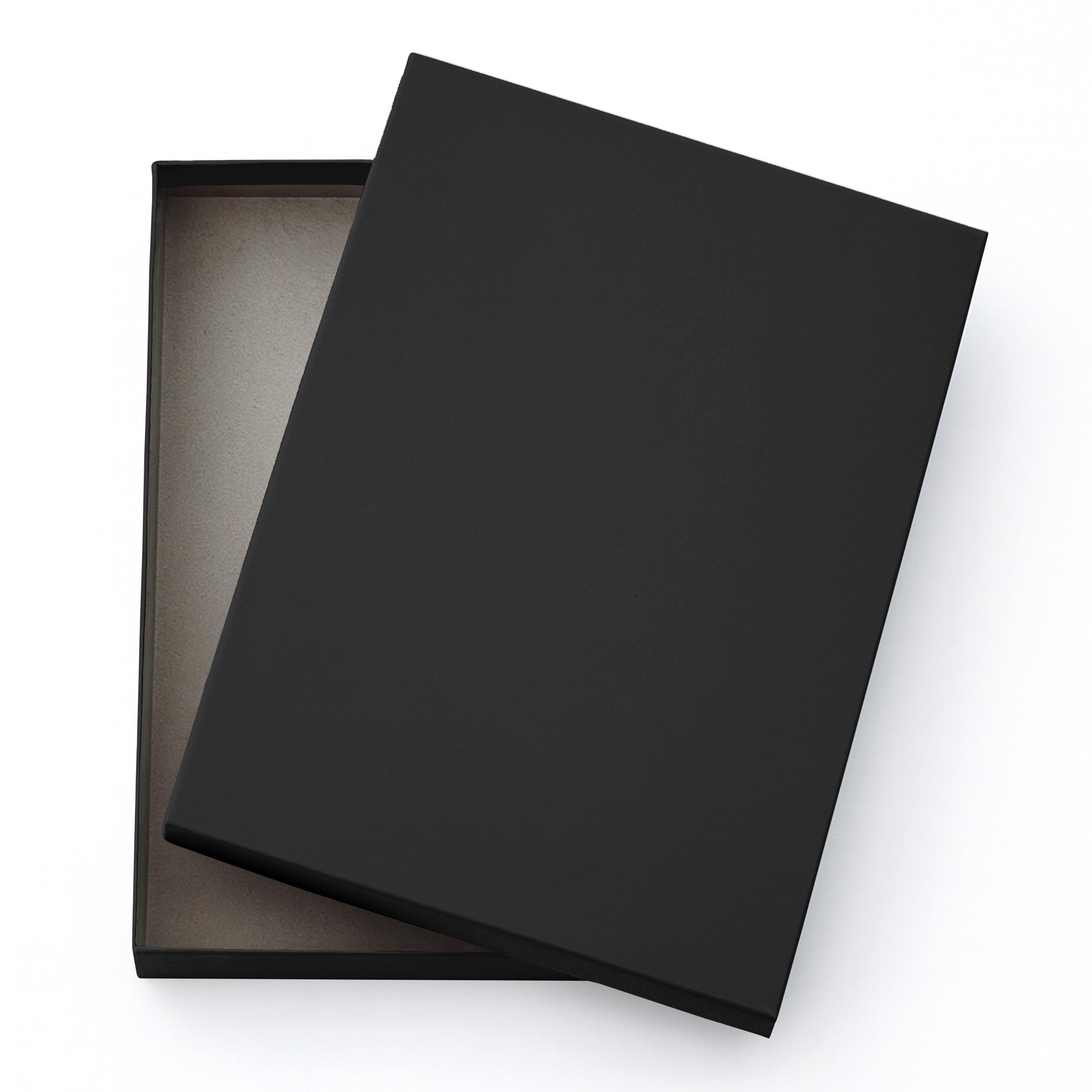 15x DIN A4 - Hochwertige Geschenk- und Aufbewahrungsbox - 30,2 x 21,3 x 2,1 cm - Schwarz - stabiler 650 g/m² Karton