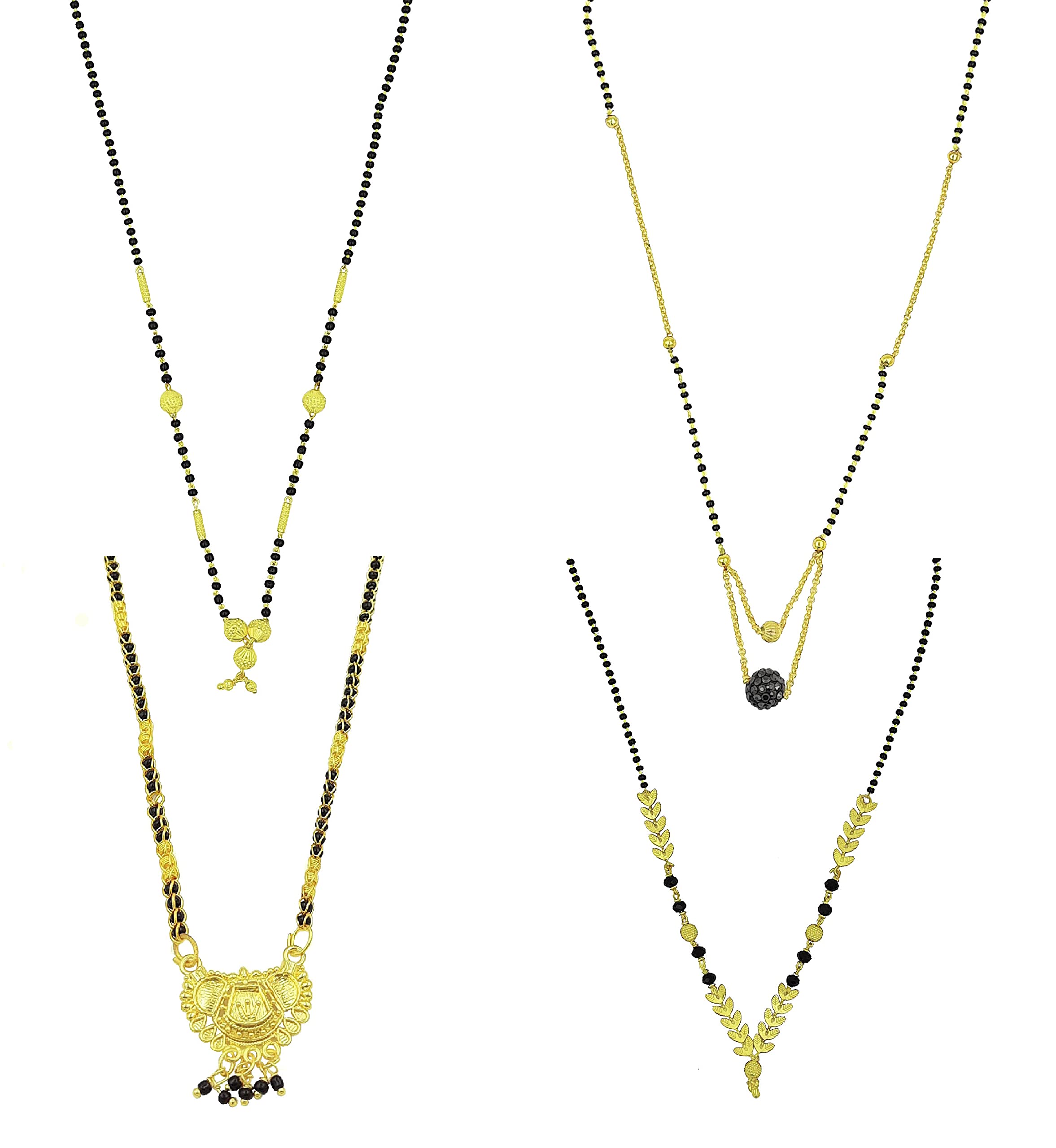 Karki Fusion fashion jewellery Gold plated short fashion Mangalsutra for women (Pack of 4) (B081B651Z7) Amazon Price History, Amazon Price Tracker