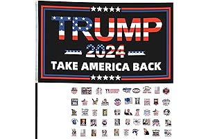 Trump 2024 Flag and Take Back America Stickers