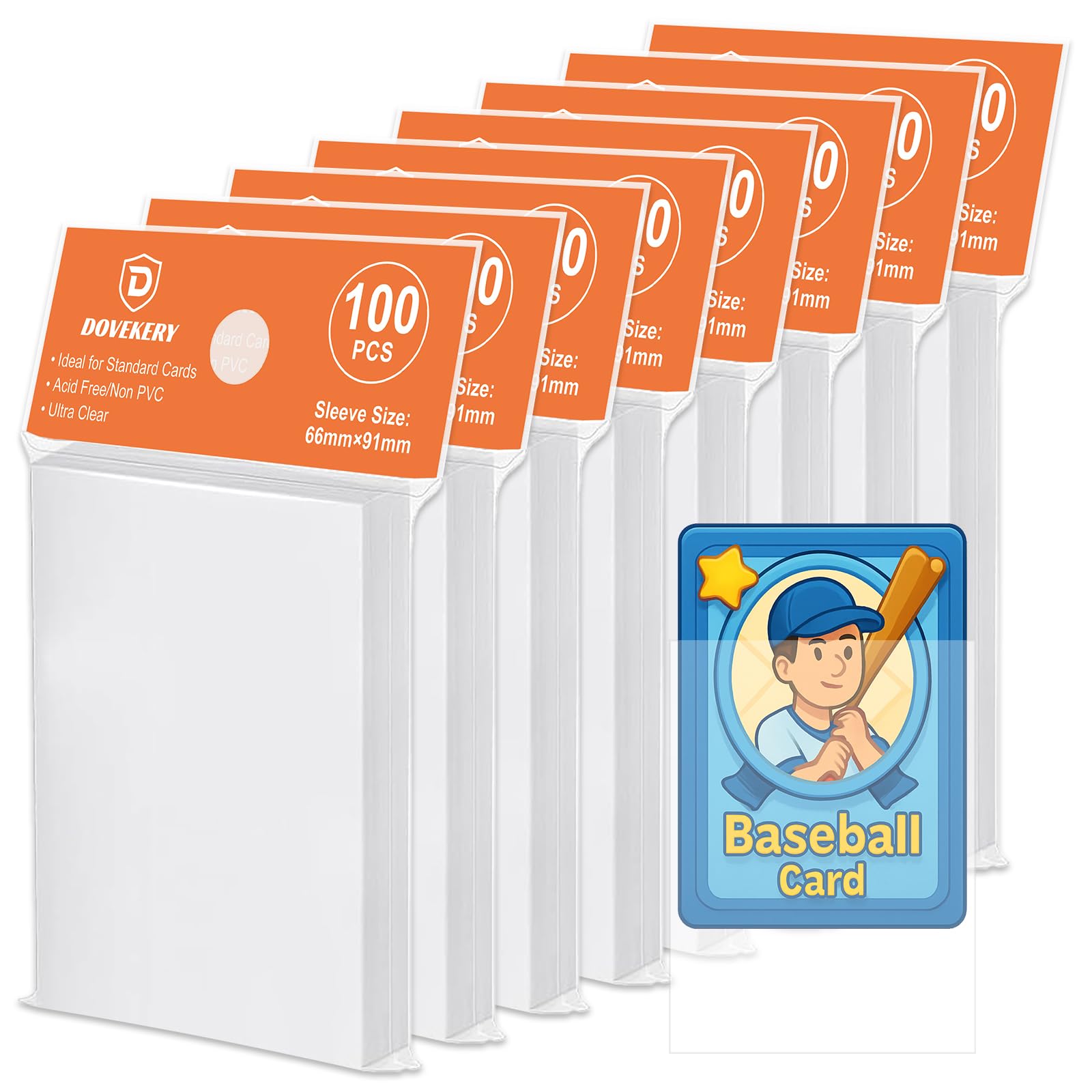 800 Pcs Card Sleeves, 66 x 91mm Clear Penny Sleeves for Trading Cards Soft Plastic Card Protectors for MTG TCG, Baseball