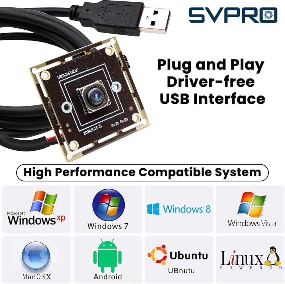 Amazon.com: Svpro 12MP Auto Focus USB Camera Module 4K 30fps