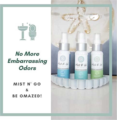 Miniatura 7 de Mist N' Go by OMAZE - Spray de baño de viaje para eliminador de olores de excrementos, espray de inodoro de viaje para ambientador de excrementos