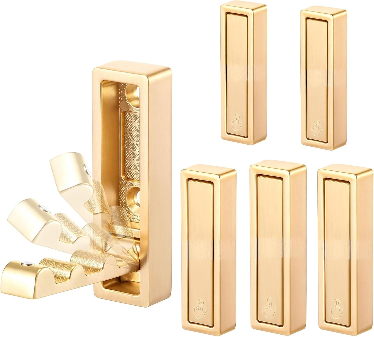 2PCS Folding Wall Hooks, Heavy Duty Space-Saving Foldable Bathroom Towel Robe Coat Hooks Wall Mounted for Hanging Coat Towels Clothes Hat Bags Keys（Gold 2PCS）