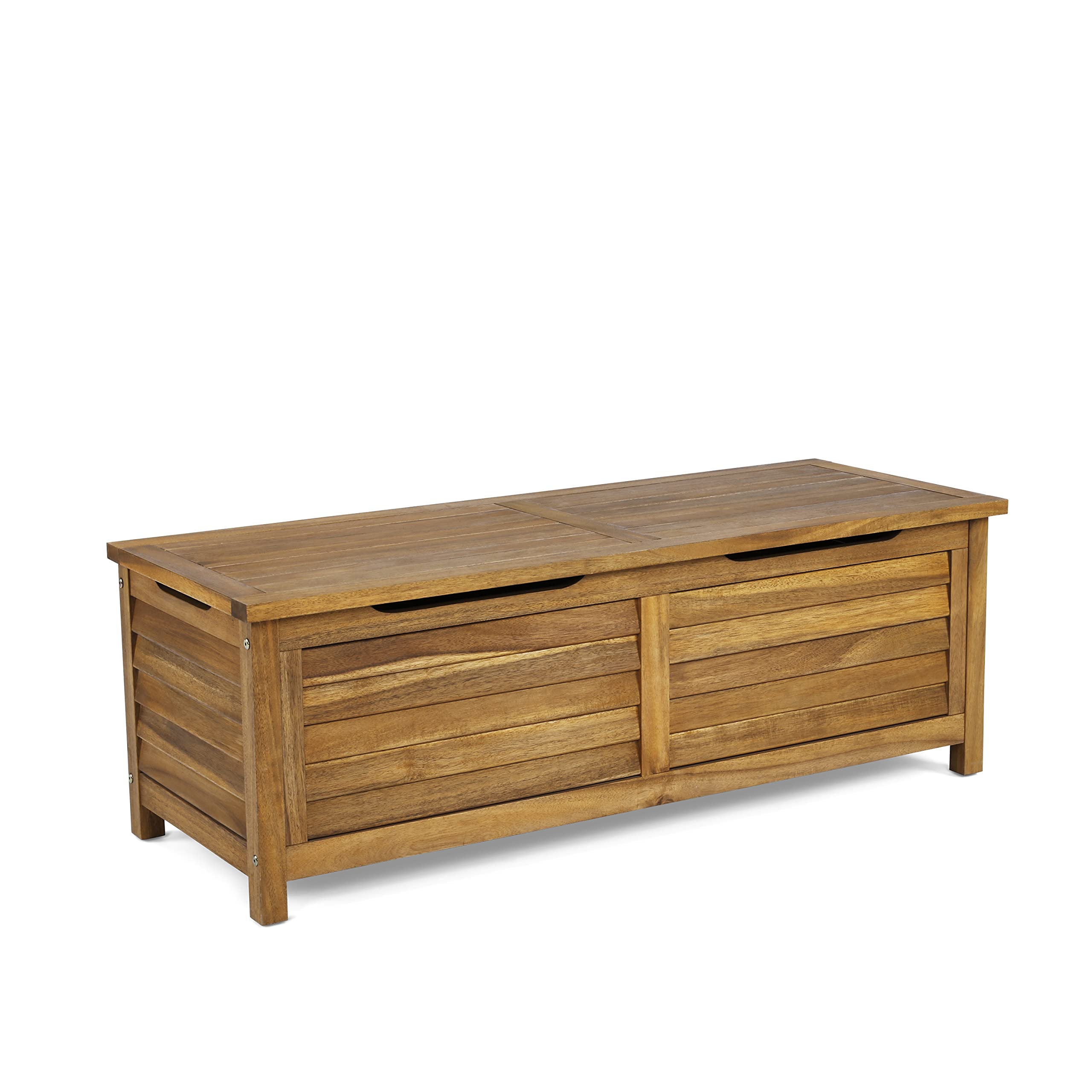 Homestyles Maho 45 Gallon Deck Box, Outdoor Storage Box for Patio Cushions, Outdoor Tools, Gardening Tools, Sports Equipment, and Throw Pillows,Acacia Wood Construction, Water-Resistant, Brown