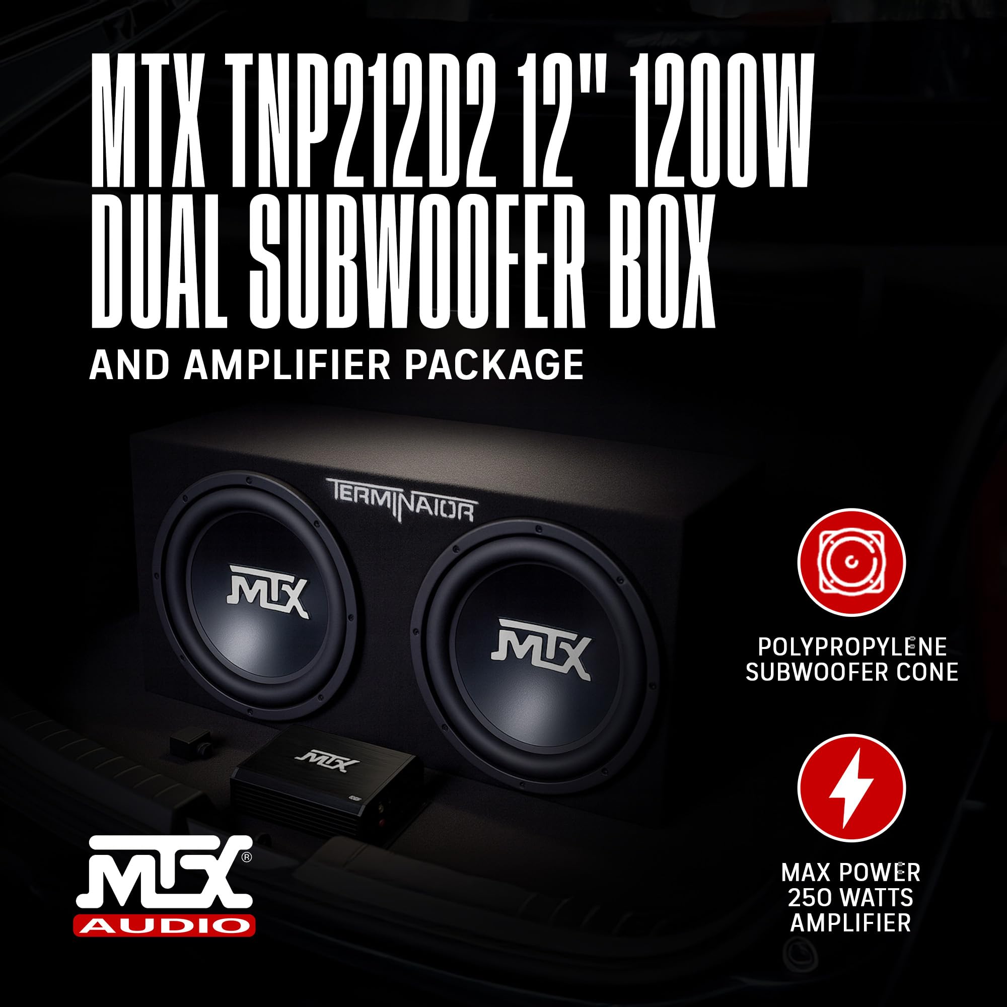 Amazon.co.jp: MTX 12インチ 1200W デュアルロードカーサブウーファー