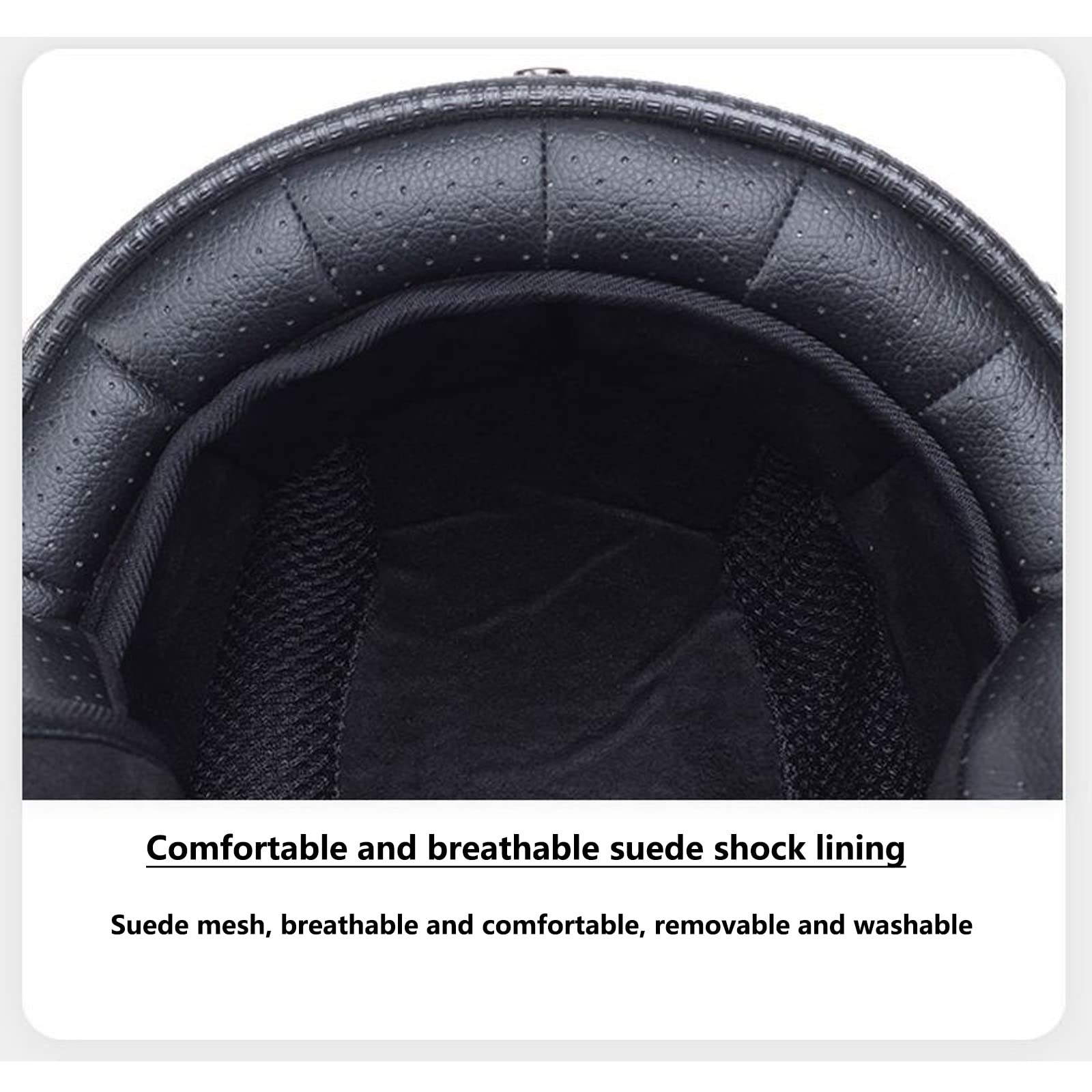 3/4 Casco Abierto Classic Casco Moto Jet Casco Moto Retro Cascos de Ciclomotor con Visera Solar Adecuado para Ciclomotores Scooters Cruceros (55-62CM)