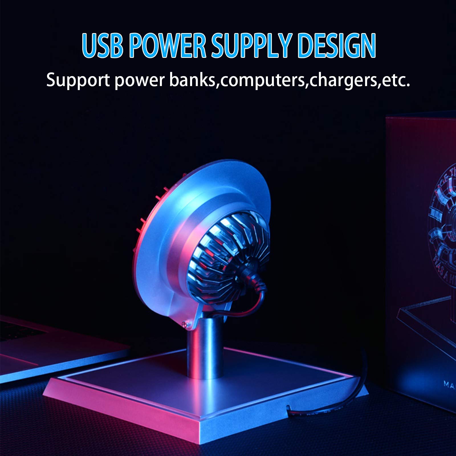 MK2 acrylique Tony ARC réacteur modèle 1: 1 Iron Man Arc Reactor Kit de bricolage USB lampe de poitrine accessoires de film avec lumière LED pour Collection et cadeau MK2