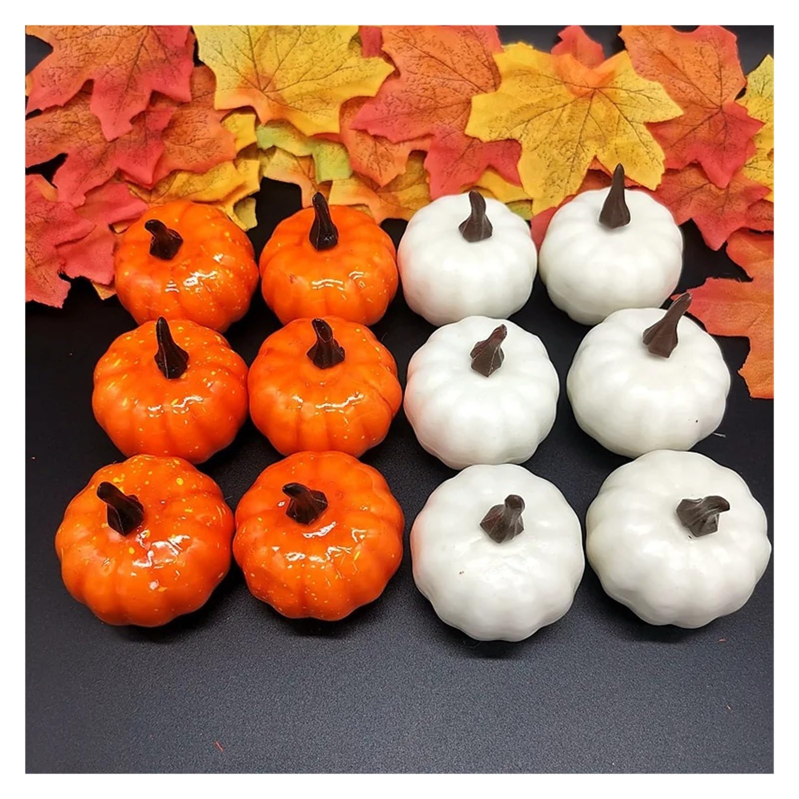 Künstlicher Kürbis, 5,5cm große Halloween-Familiendekoration aus Kunststoff