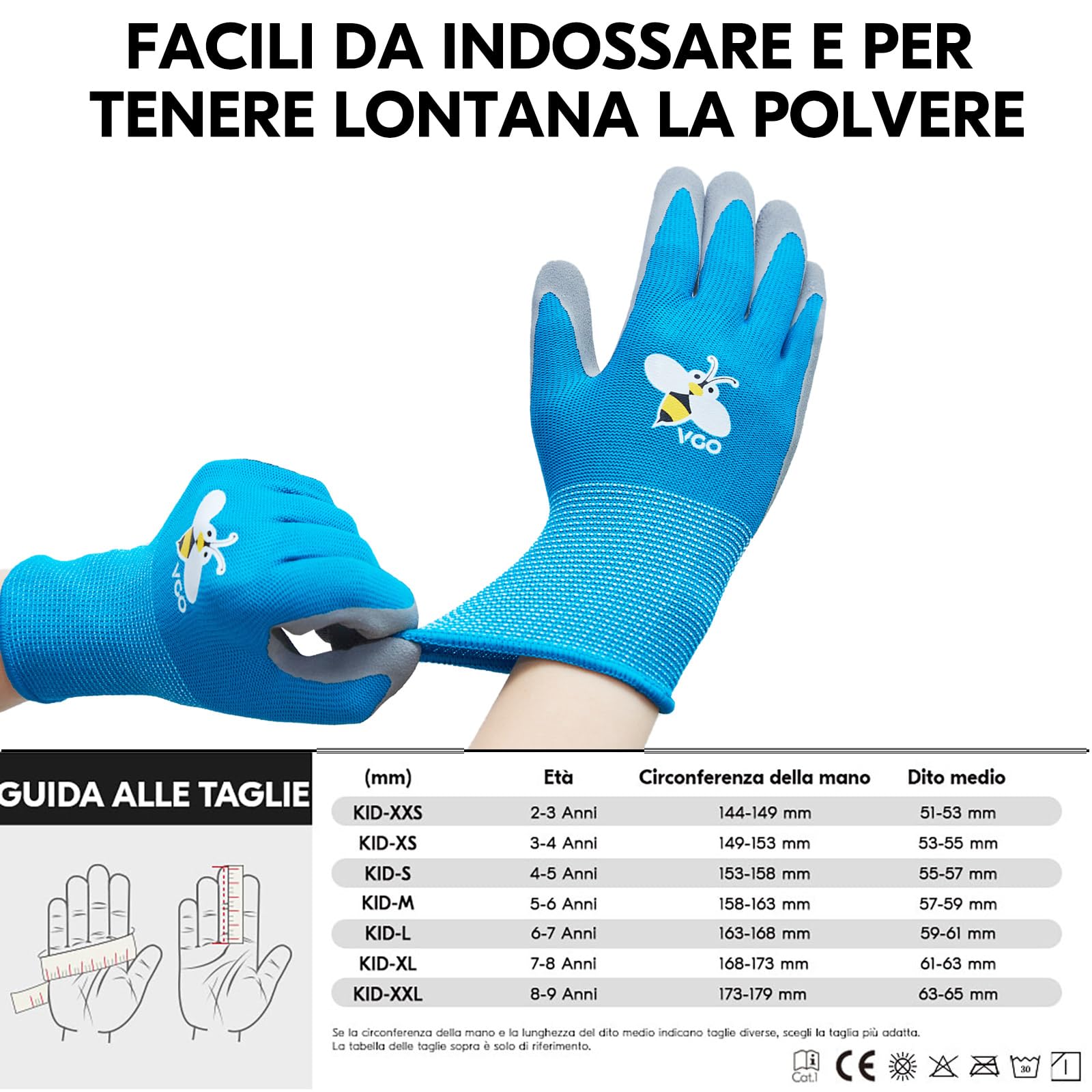 3 Paia Di Guanti Da Giardinaggio Per Bambini - Protettivi In Lattice Con Palmo Antiscivolo, Traspiranti, Impermeabili, Per Ragazzi E Ragazze, Lavori All'Aperto