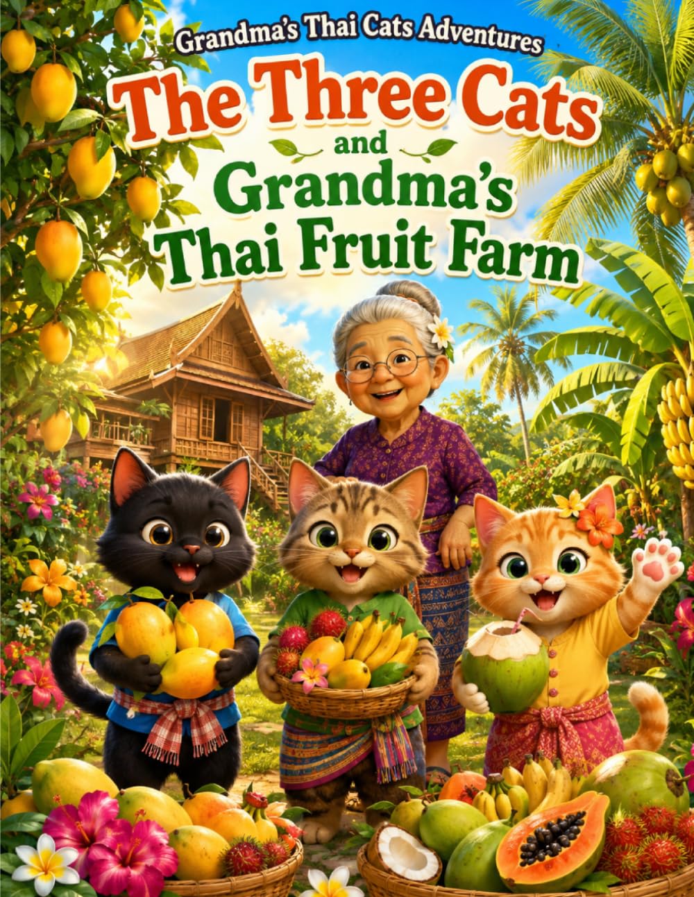 The Three Cats and Grandma's Thai Fruit Farm: Volume 3: Three Hardworking Cats Help Revive Grandma's Tropical Fruit Farm (Grandma's Thai Cats Adventures)