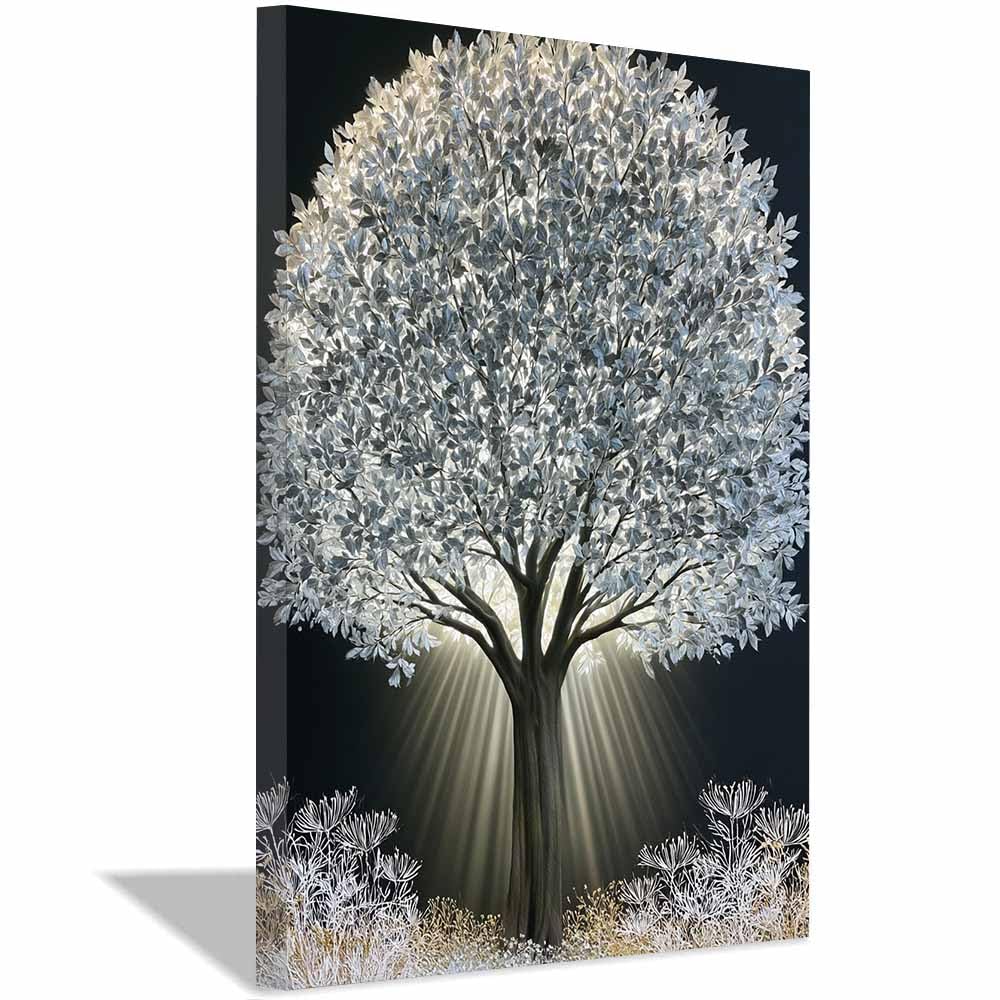 HOQIU Canvas Wall Art Magical Purple Tree Art tree poster, landscape wall art, for Living Room Bedroom Bathroom.(Multicolor)-60x80cm Framed