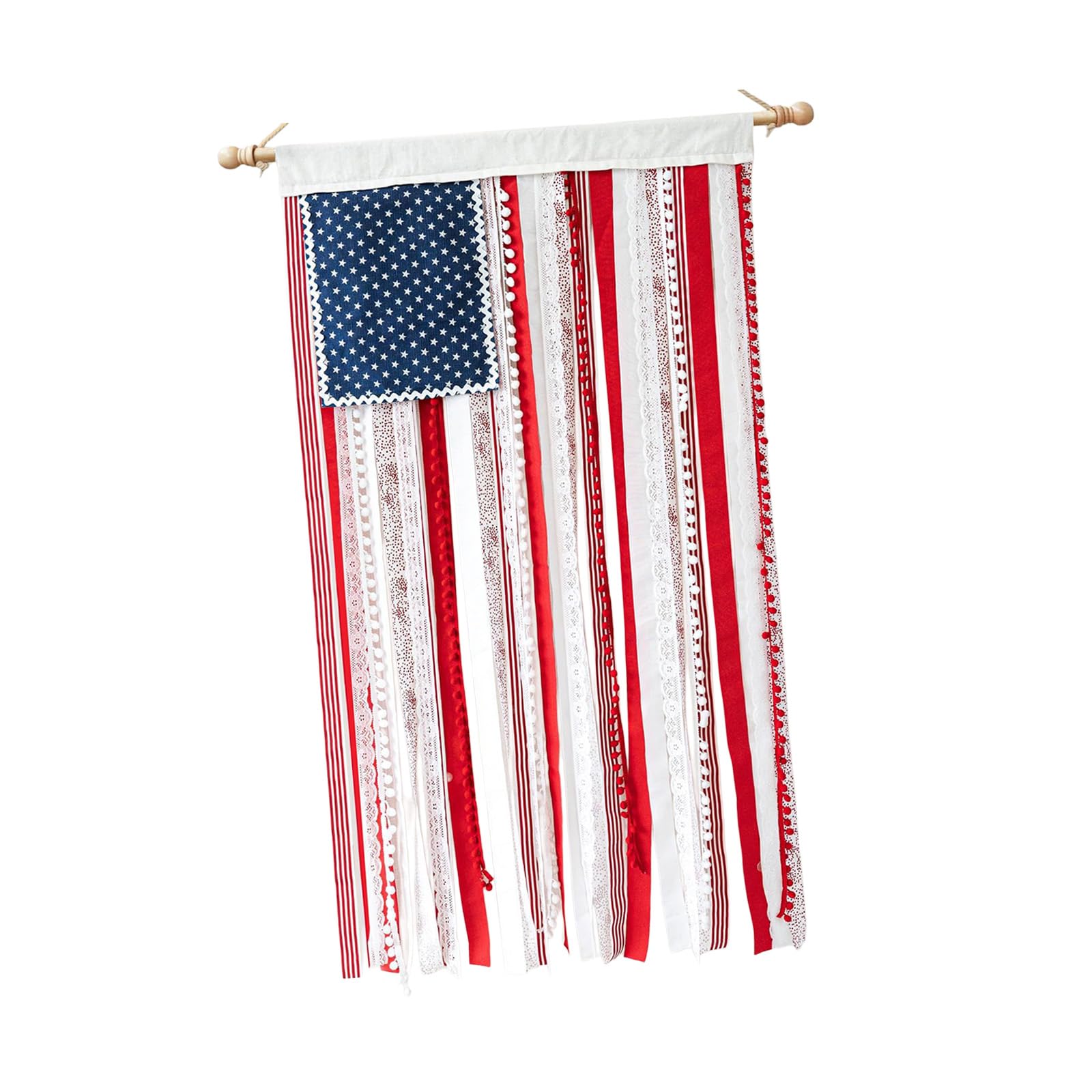 Whoasyst 4Th of July Banners Independence Day Patriotic Decorations Outdoor Hanging Americans Flag Banners Memorial Day Yard Decors Rag Americans Flag