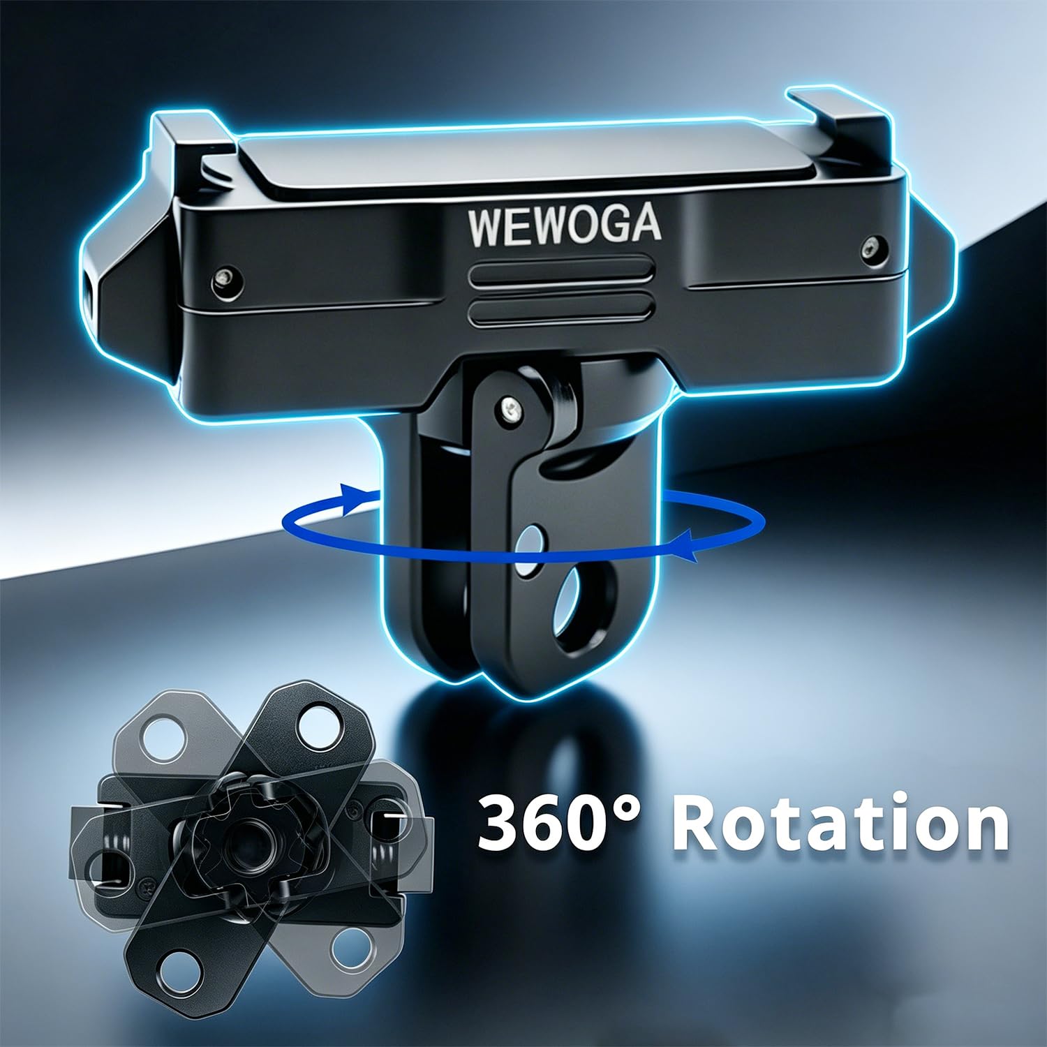 Osmo Nano/Action6 Soporte Magnético 360°Giratorio, Metálico Adaptador Liberación Rápida compatible con DJI Osmo Nano/Action6,Base Giratoria con 1/4" Tornillo y Pinza Plegable para Trípode/Palo Selfie