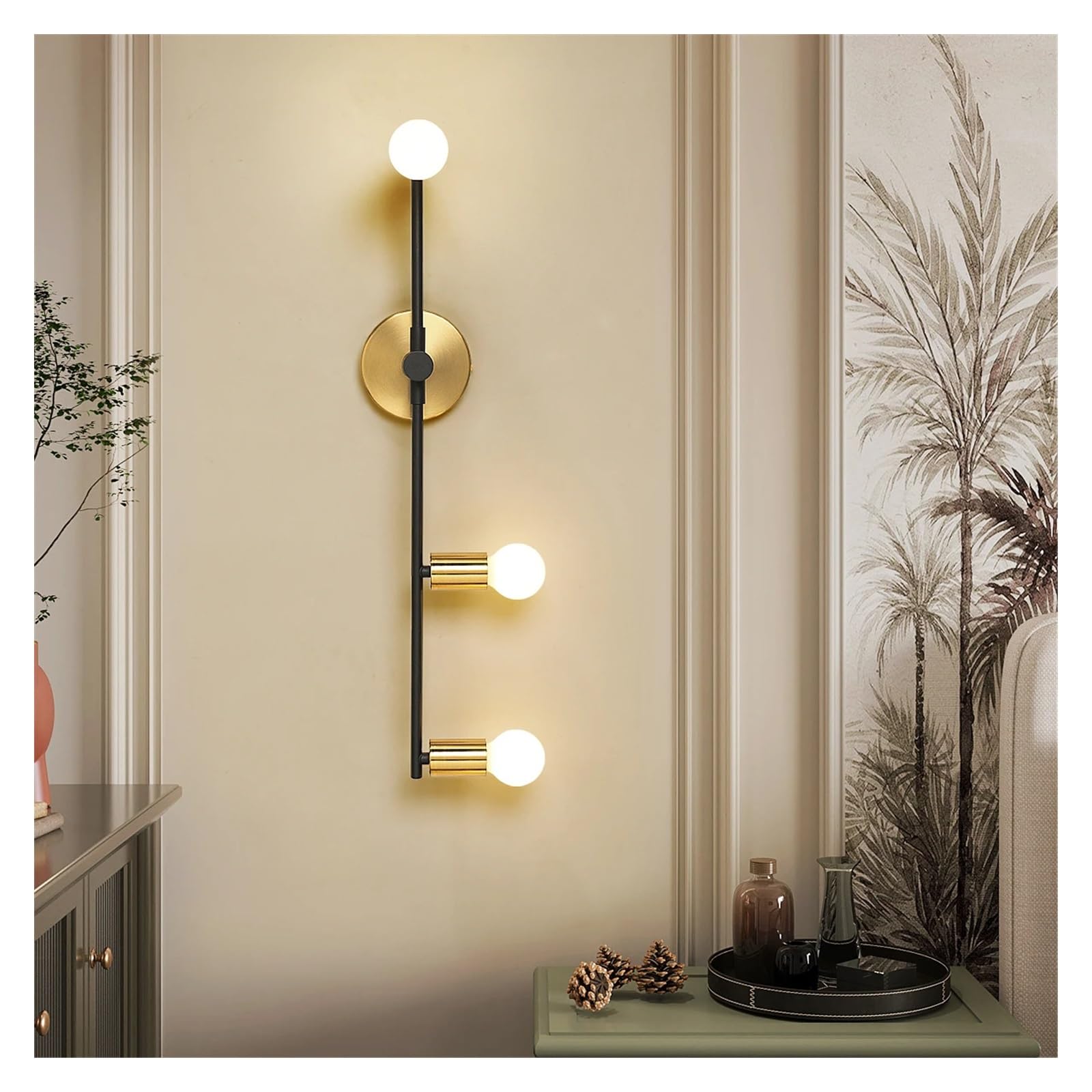 SYAXVOM LED Modern Wall Lamp Compatible with Home Indoor Bedroom Dinning Room Aisle Corridor Lighting Sconce Background E27 Bulb Light Fixtures