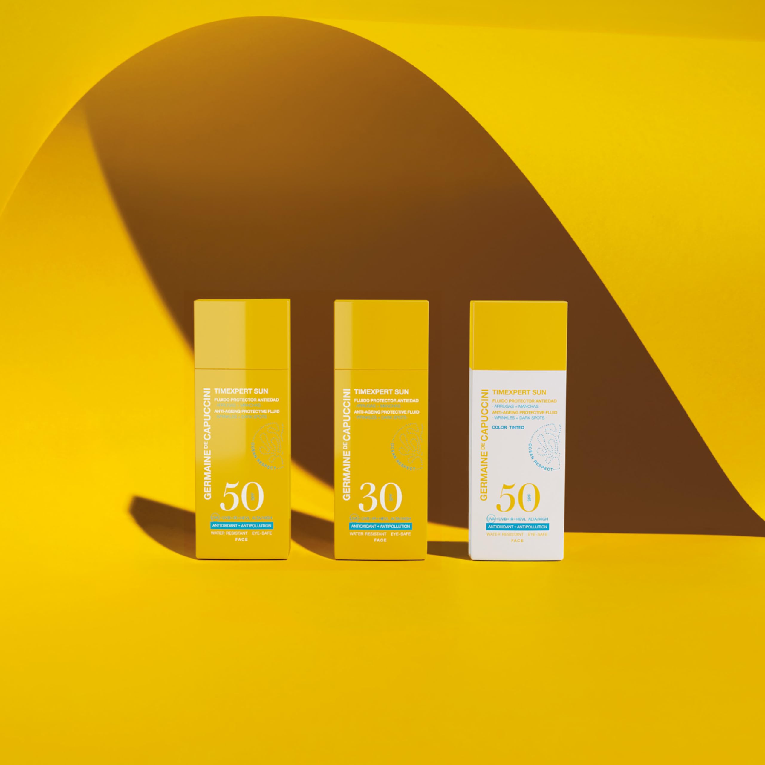 Germaine de Capuccini - Timexpert Sun Fluido Protector Antiedad SPF 50 - Crema solar con color - Protección, antiedad con un toque de pigmentación - Evita manchas y arrugas - 50 ml