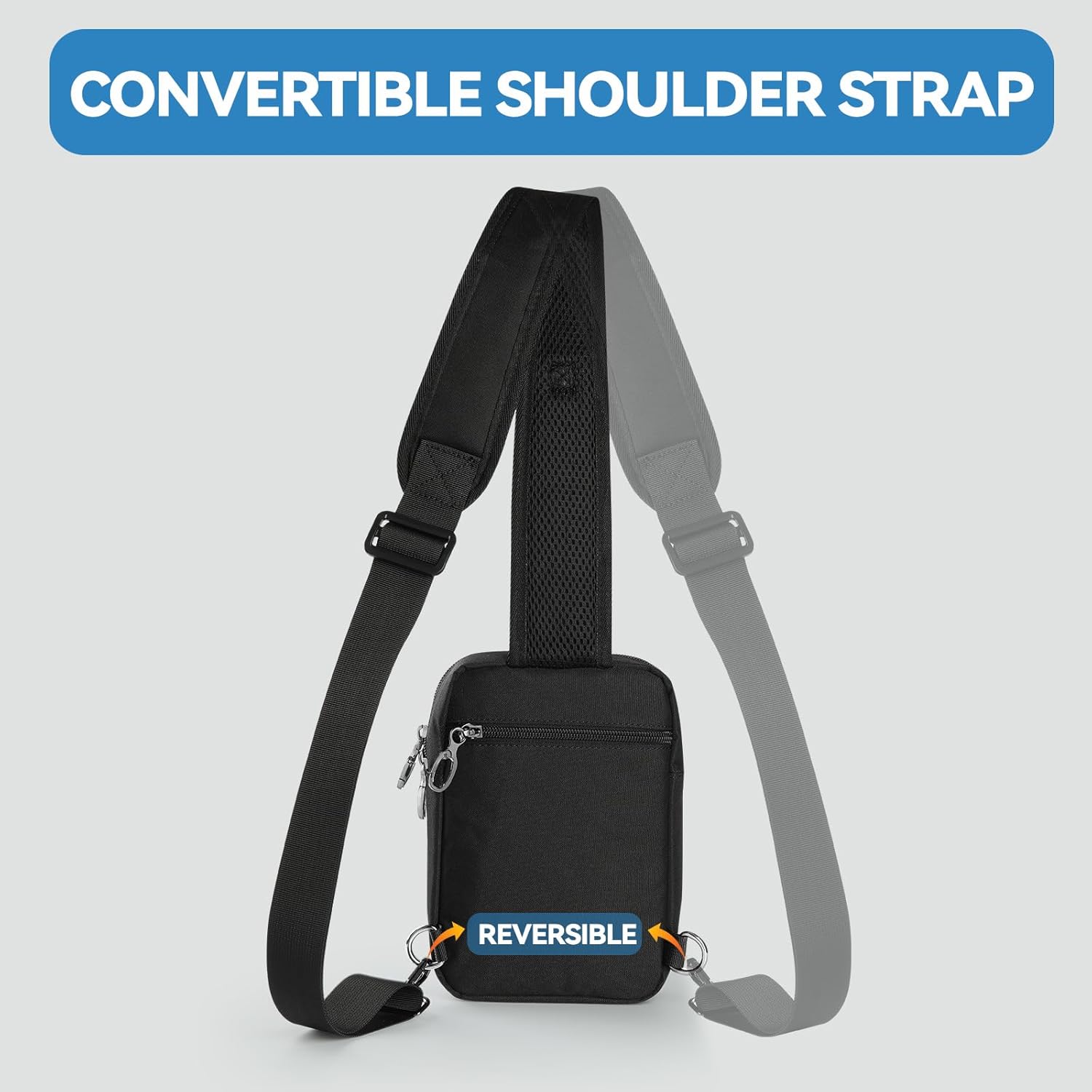 Sling Bag, Tactical Anti Theft Crossbody Bag with Zipper Lock RFID EDC Small Chest Bags for Men Women