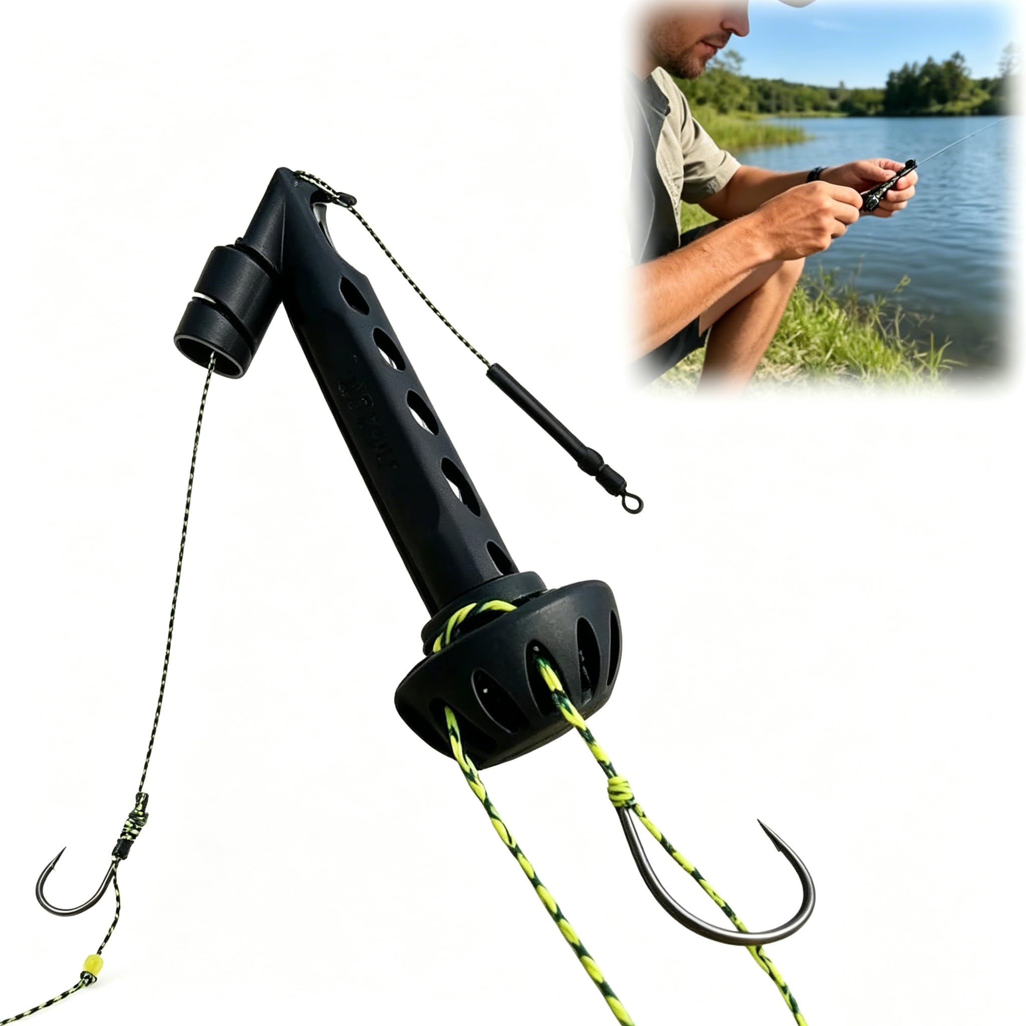 2pcs Magnetic Fly Threader Tool Fishing Tippet Threader & Knot Tying Aid