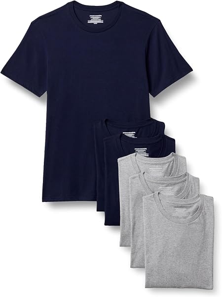 Amazon Essentials Men's Slim-Fit Cotton Crew Neck Vests, Pack of 6 - 1