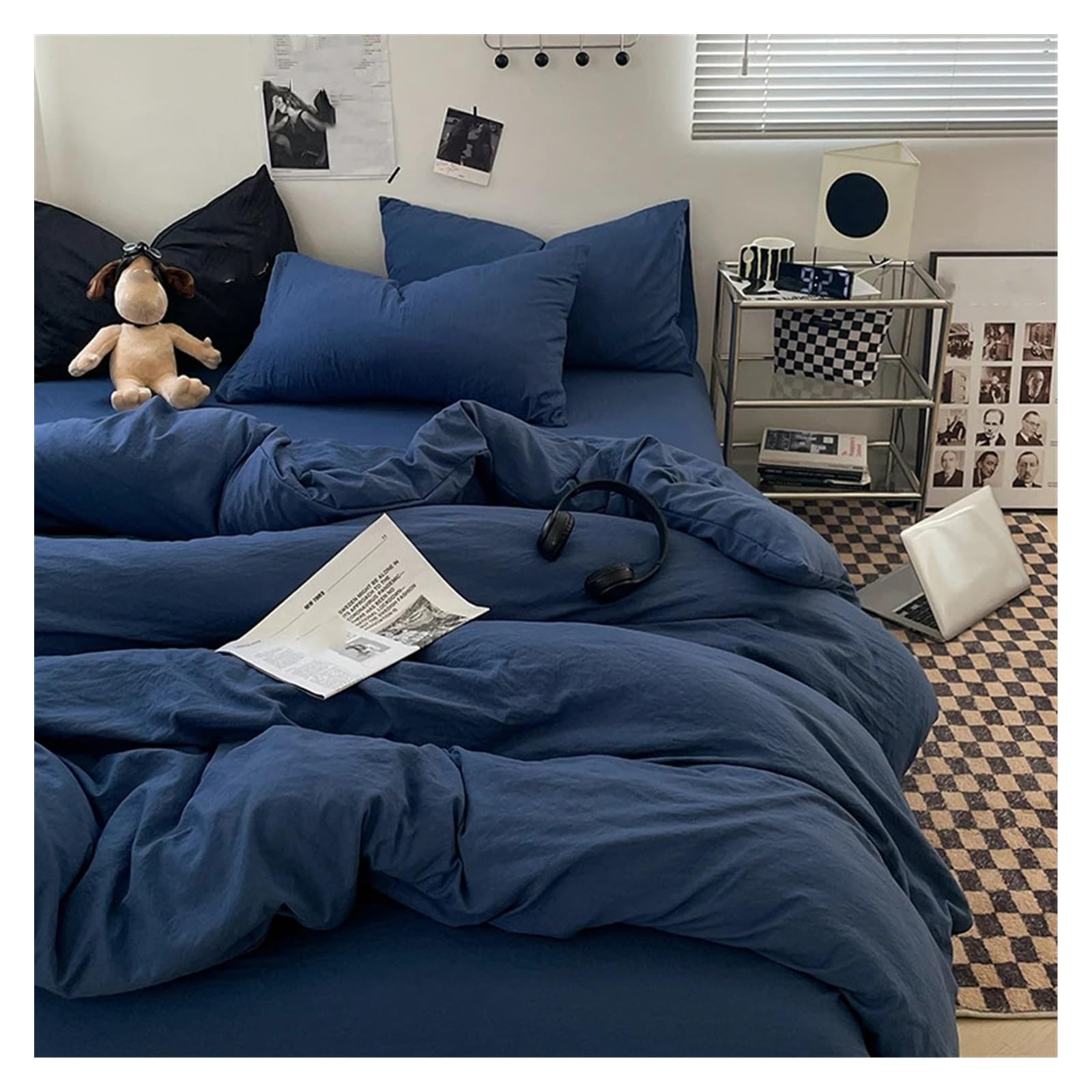 Quatre ensembles de couette en coton lavé super doux contre les draps rêches et froids