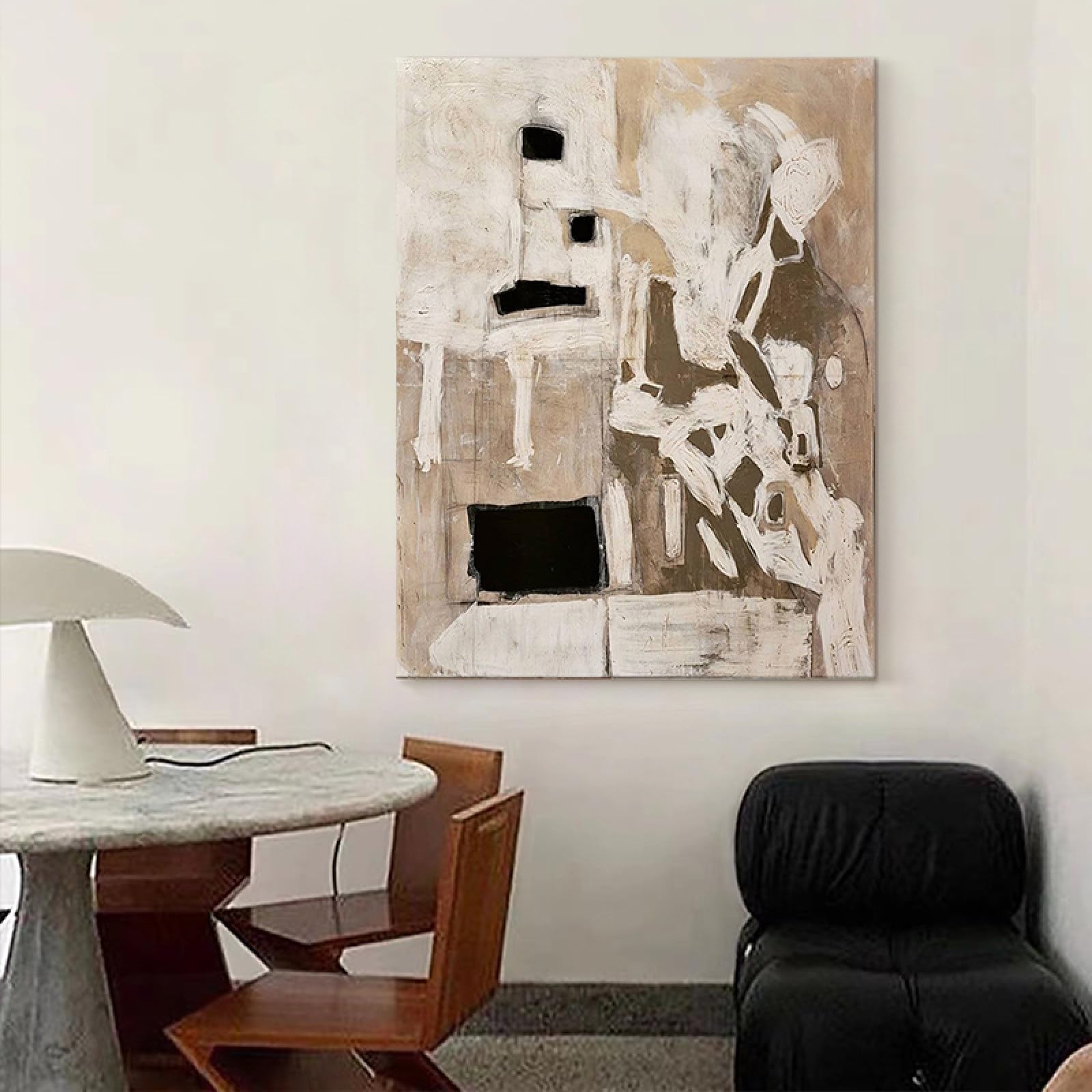 Peintures à l'huile peintes à la main : toile abstraite moderne de luxe pour salon