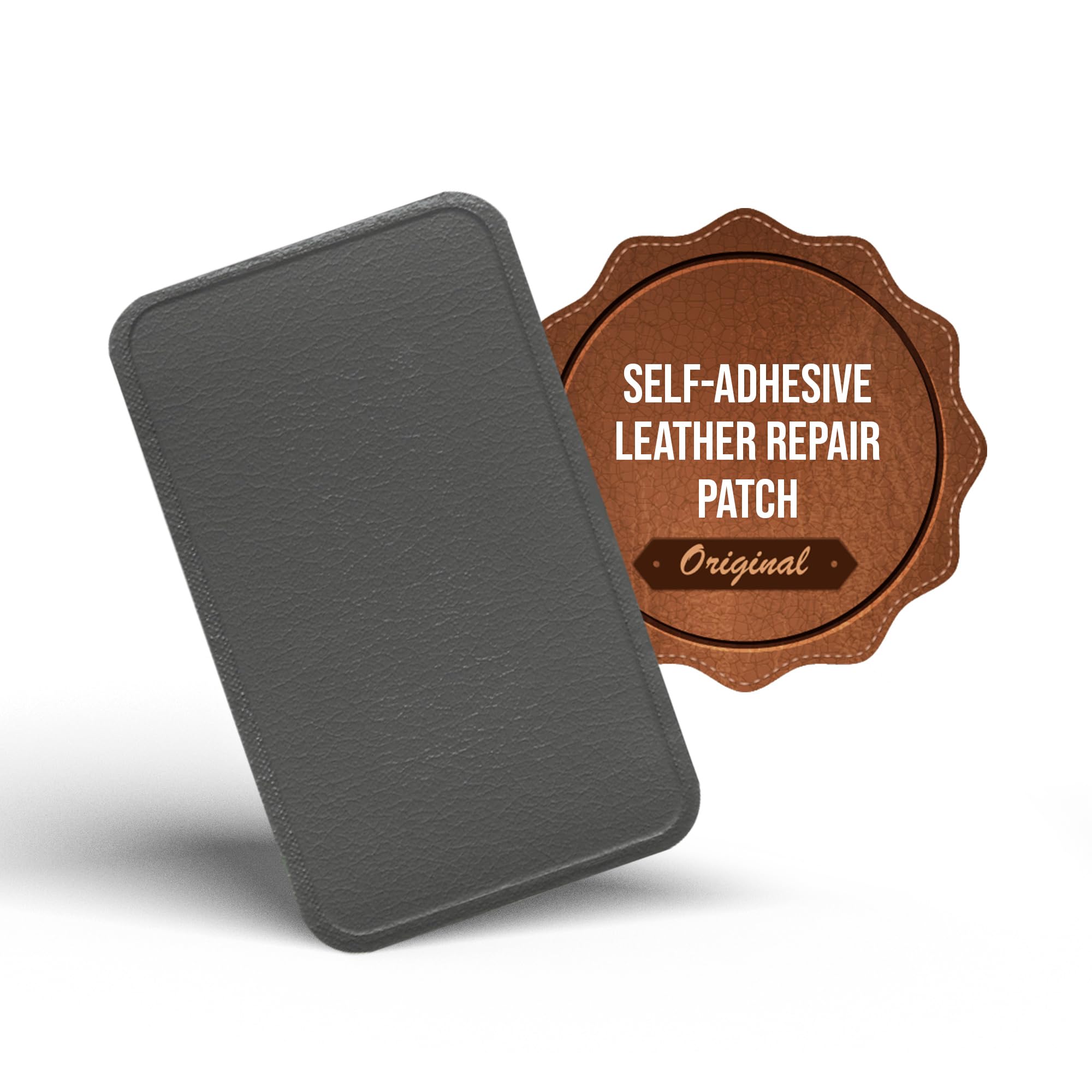 MastaPlasta Premium Easy All-in-One Leather Repair Kit. Leather Patches for Sofas Self Adhesive - Grey 10cm x 6cm (4in x 2.4in). Upholstery Leather Repair Patch for Car Seats, Chairs, DIY, Craft