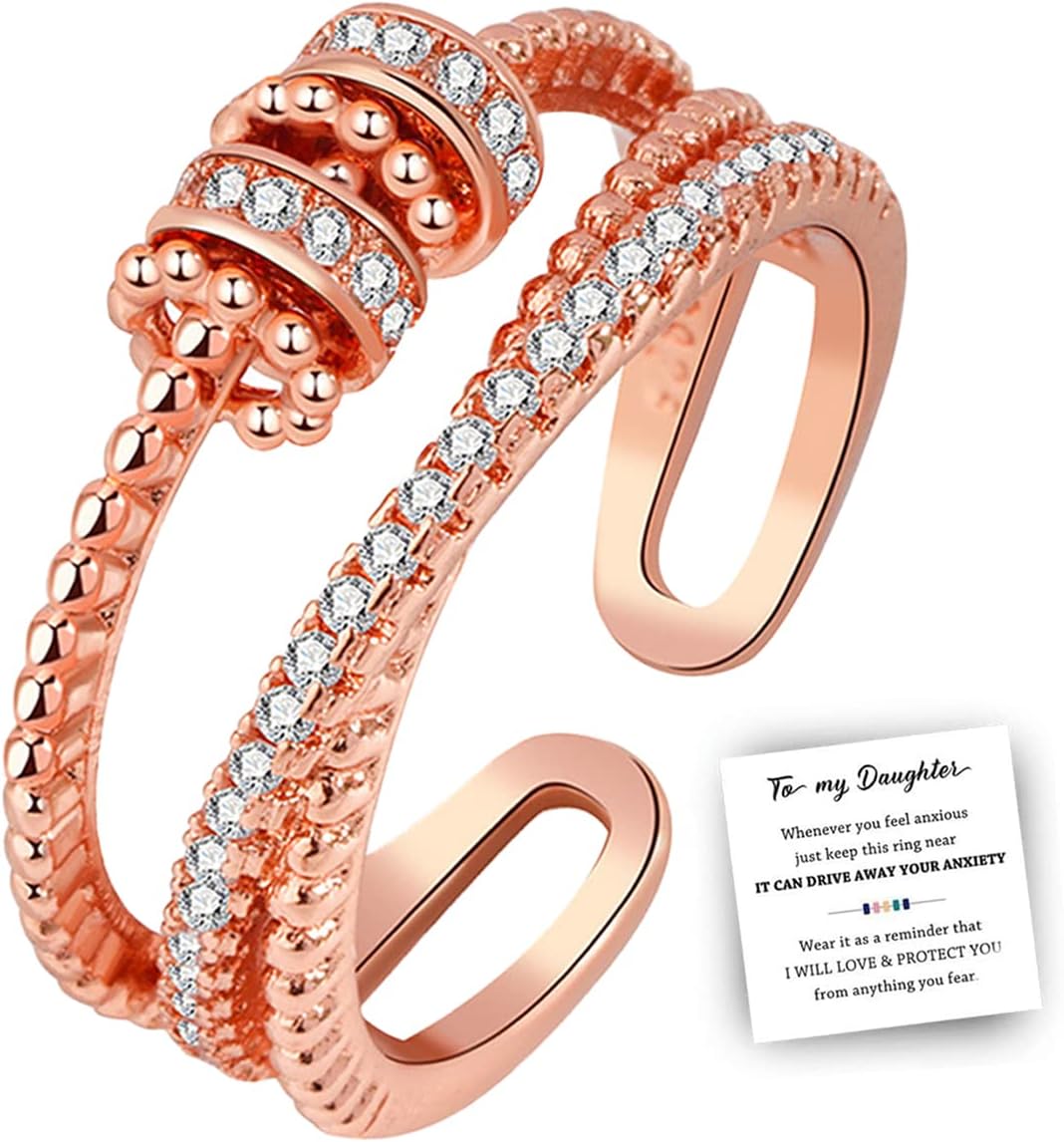 Daughter Ring From Mom - Highs and Lows Zircon Double Wave Ring - Mother Daughter Birthday Gift - Trendy 2024