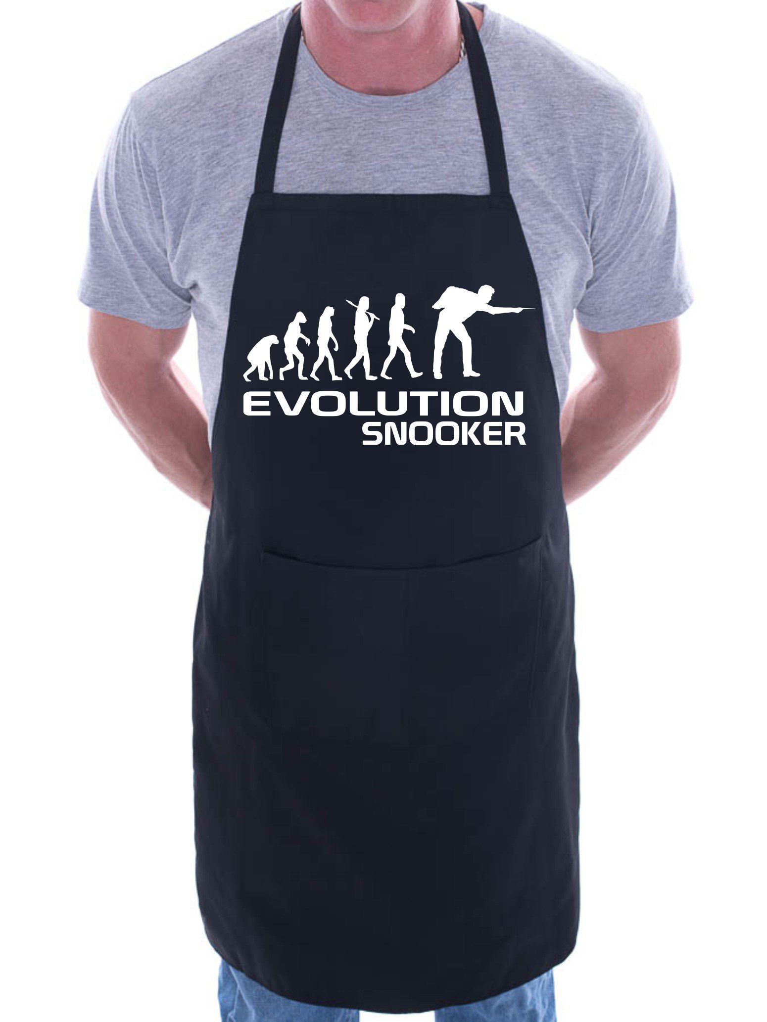 Print4U Evolution Of Snooker Player BBQ Cooking Funny Novelty Apron Black