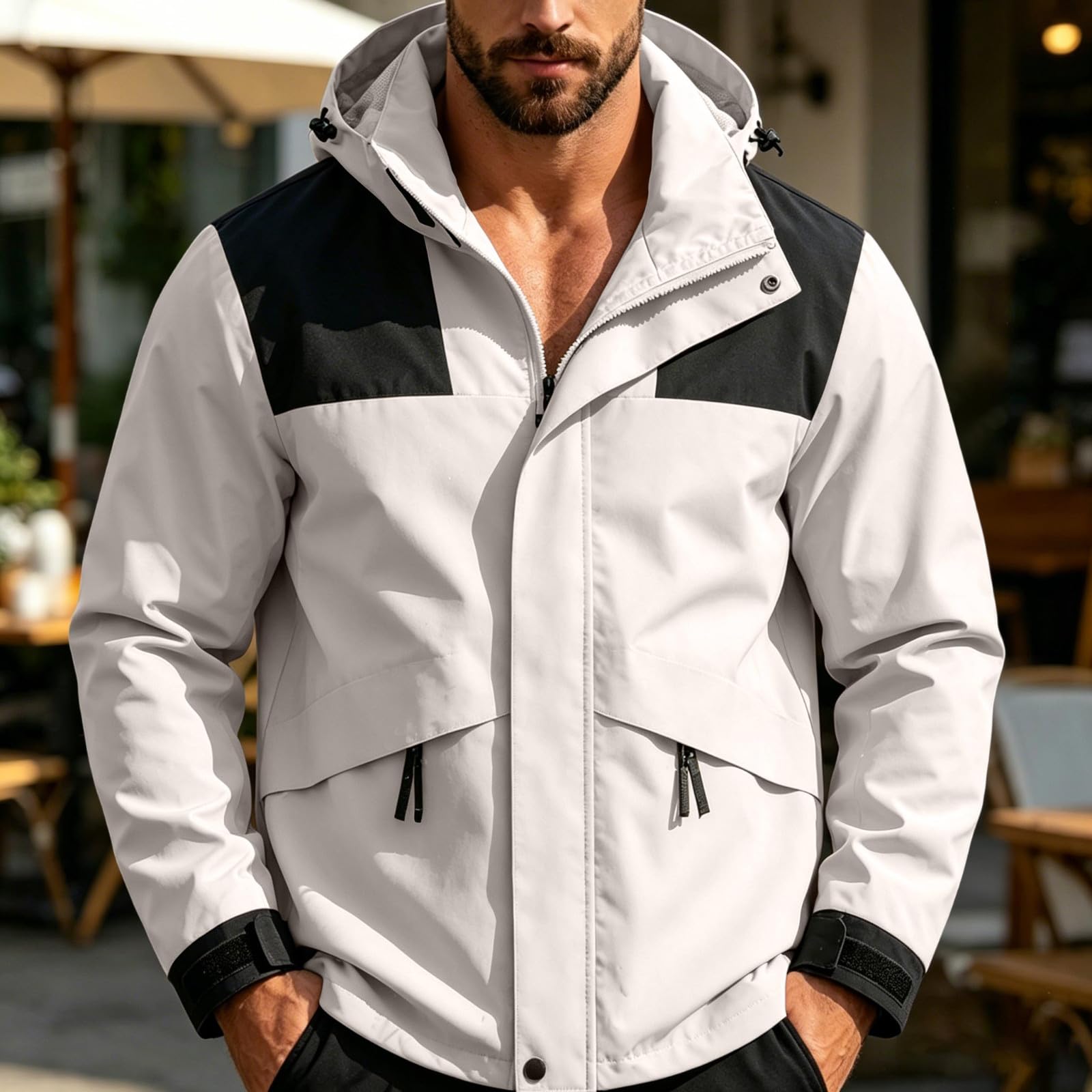 Regenjacke Herren Atmungsaktiv Wanderjacke Outdoor Fahrradjacke Windjacke