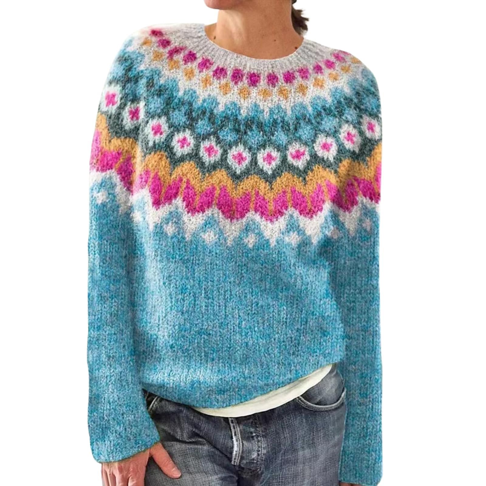 Pull Irlandais Femme D'hiver Chaud Élégant Pull Over Tricoté