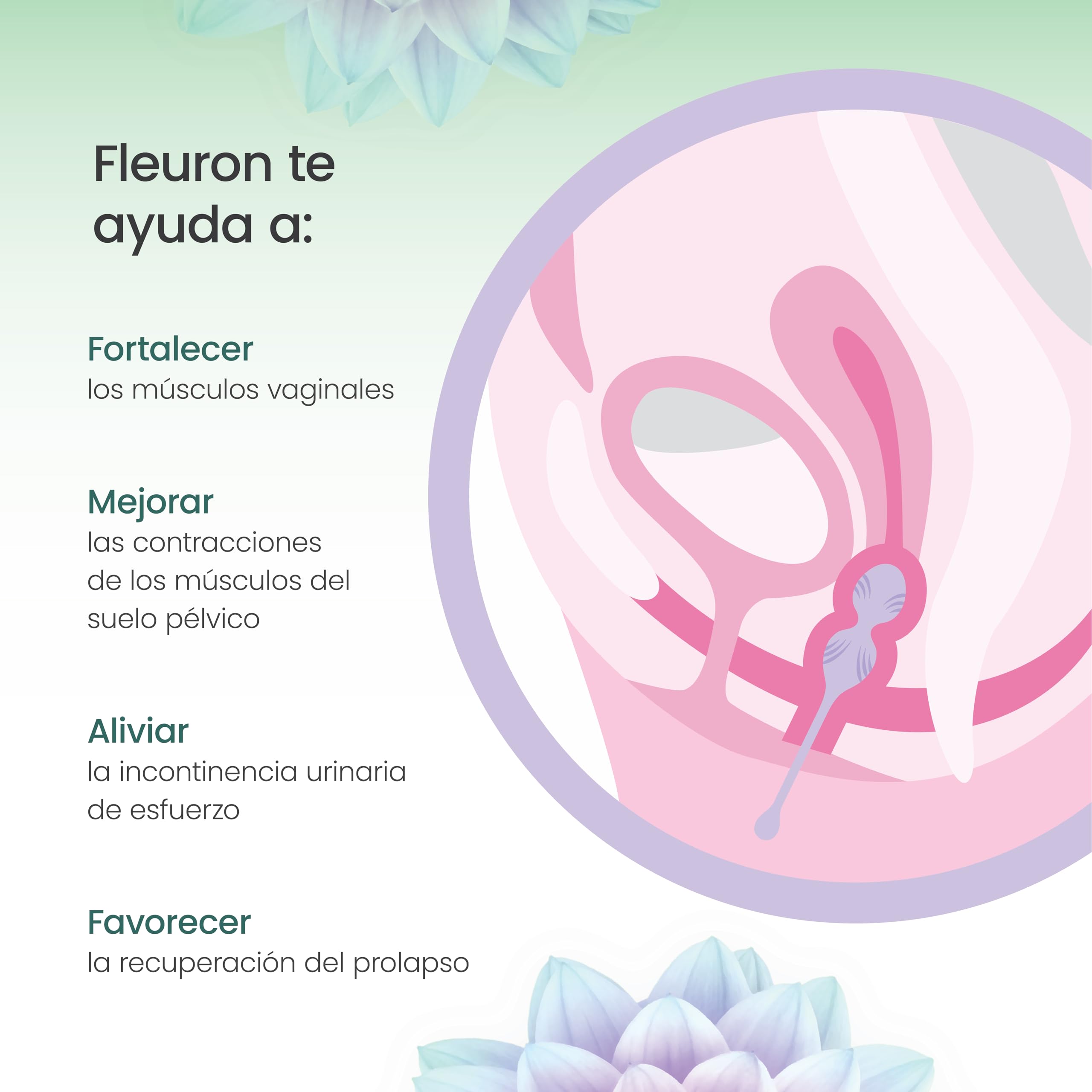 TensCare Fleuron Juego de Pesas Kegel – Bolas para Entrenamiento del Suelo Pélvico con 4 Pesos Progresivos para Fortalecimiento, Control de la Vejiga y Recuperación Postparto