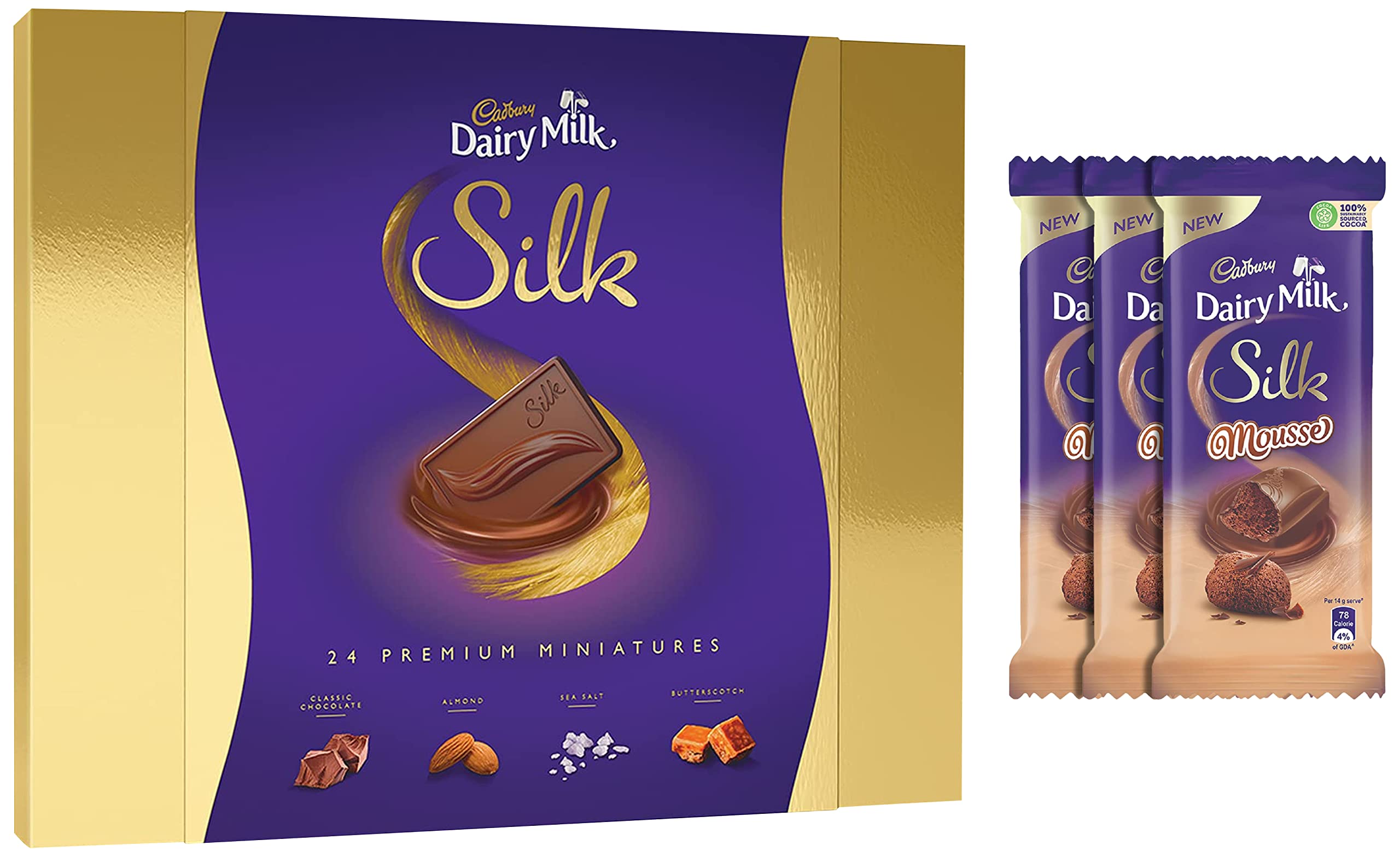 See full amazon price history chart for Cadbury Silk Dairy Milk - Silk Miniatures Collection, 240 Grams & Dairy Milk Silk Mousse Chocolate Bar, 3 X 116 G Cadbury Silk Dairy Milk - Silk Miniatures Collection, 240 Grams & Dairy Milk Silk Mousse Chocolate Bar, 3 X 116 G (B09VKQ4QWX) Amazon Price History, Amazon Price Tracker