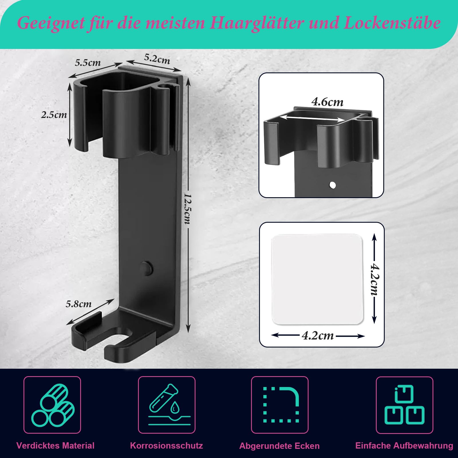 Wandhalterung Halter für Dyson Airwrap,Halterung kompatibel mit Dyson Airwrap Wandhalterung Halter ohne Bohren für Glätteisen,Glättbürste,Verschiedene Lockige Haar Sticks,Hochtemperaturbeständig