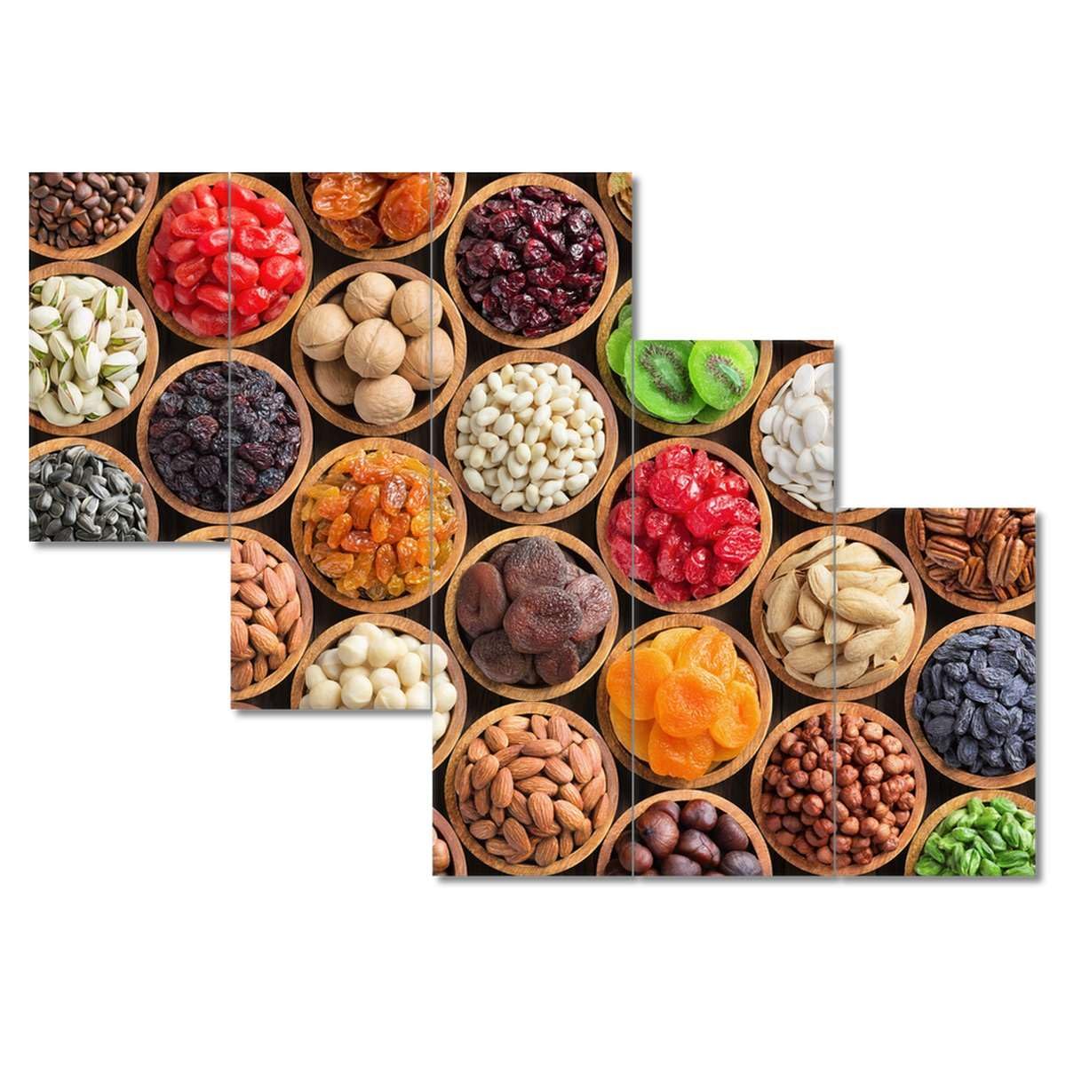 Peinture imprimée sur toile Décoration murale 150 x 105 cm Fruits secs et noix N° H9560M_PC5X