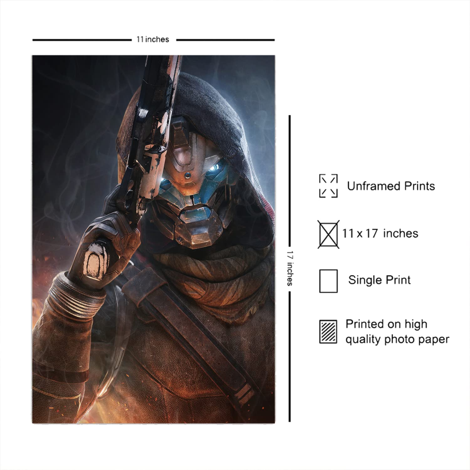 Destiny 2 Cayde-6 Gaming Poster 11x17 Inch Frameless Art Gift