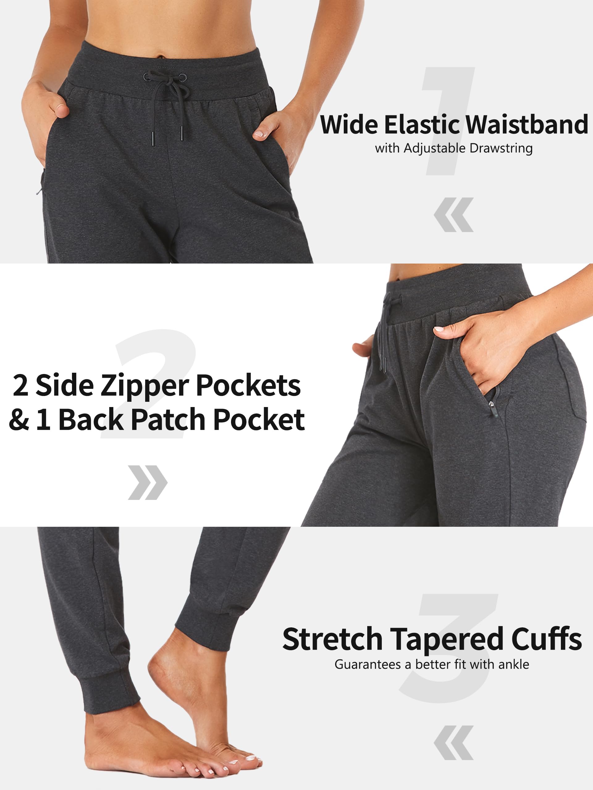 SEVEGO Pantalones de chándal para Mujer Pantalones Deportivos de algodón Cintura Alta Pantalones de Entrenamiento Holgados Largos con Bolsillos