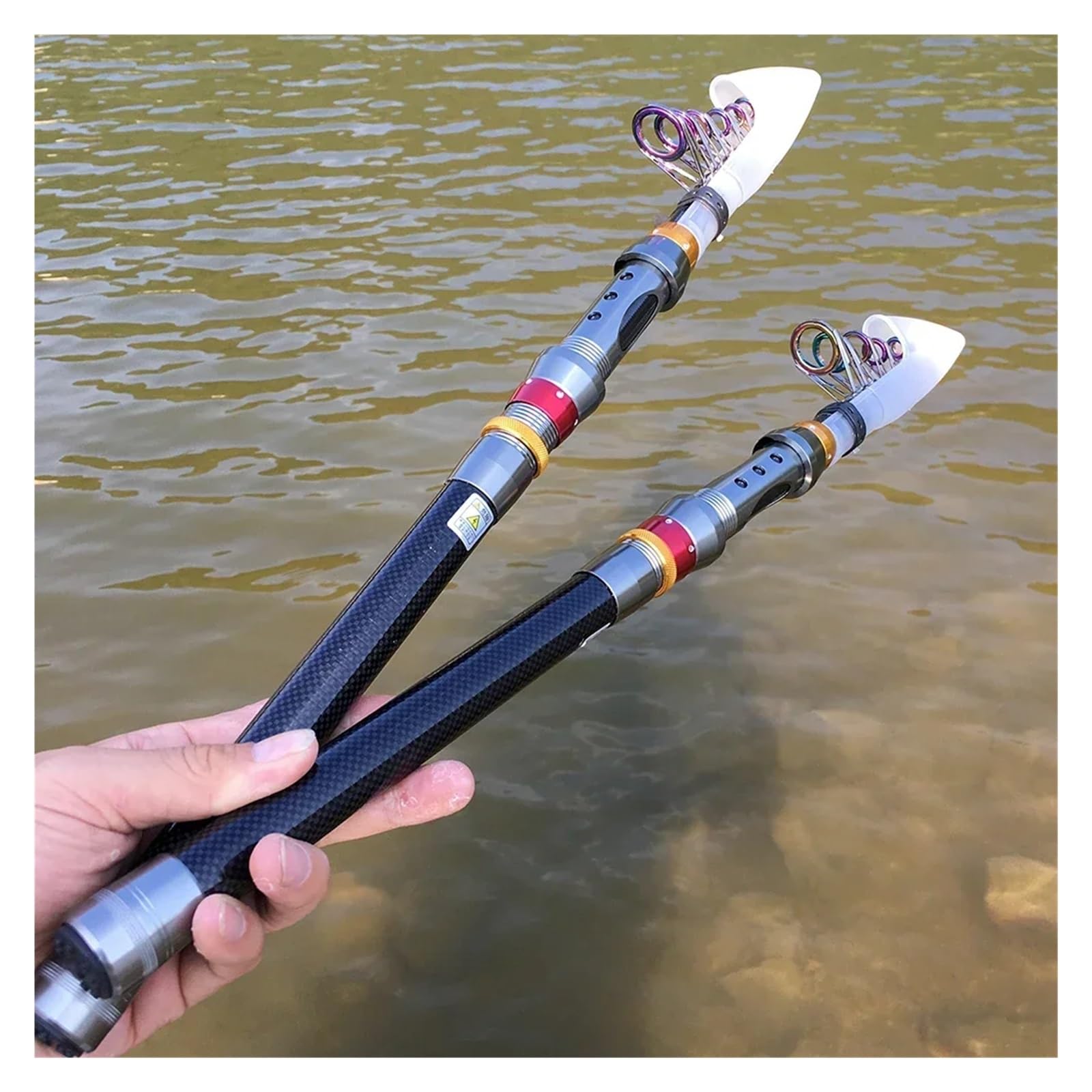 CañA De Pescar para Mar De Corta Cañas de Pescar mar Corto Caña telescópica Fibra Carbono 1,8-3,6 m giratoria para Viajar
