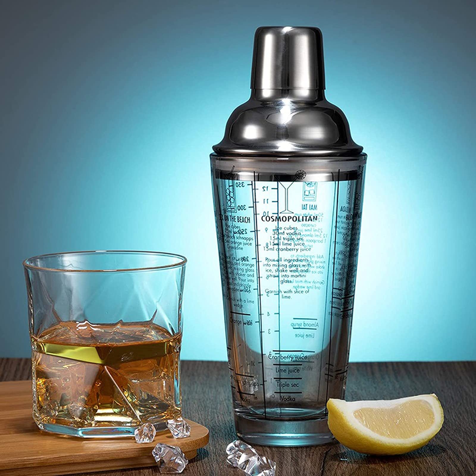 Shaker Per Cocktail In Acciaio Inox 3 Pezzi Da 300 Ml – Filtro A Nido D'ape, Perfetto Per Baristi E Regali